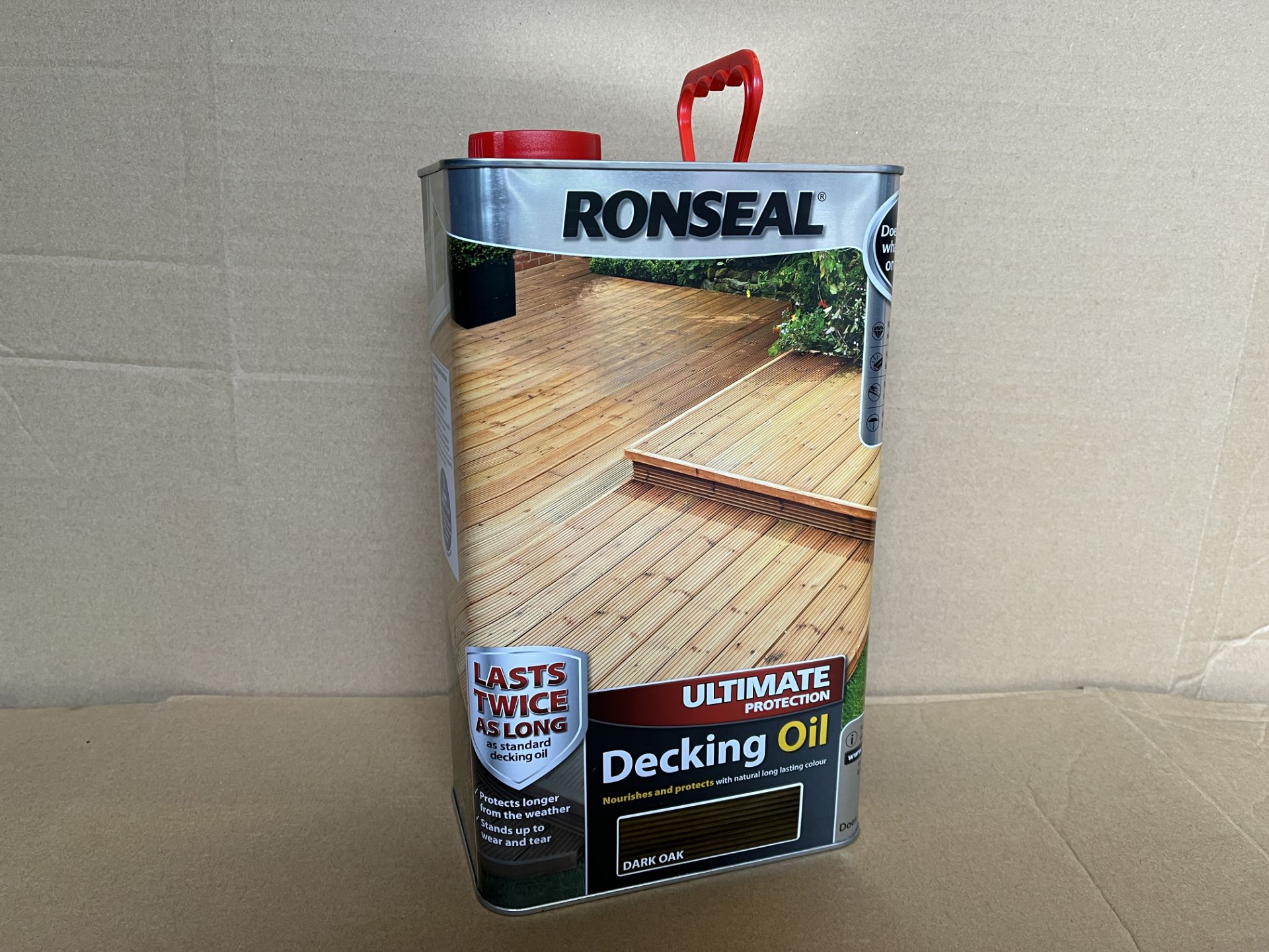 4 X BRAND NEW RONSEAL ULTIMATE PROTECTION DECKING OIL DARK OAK 5 LITRE RRP £55 EACH S1-7