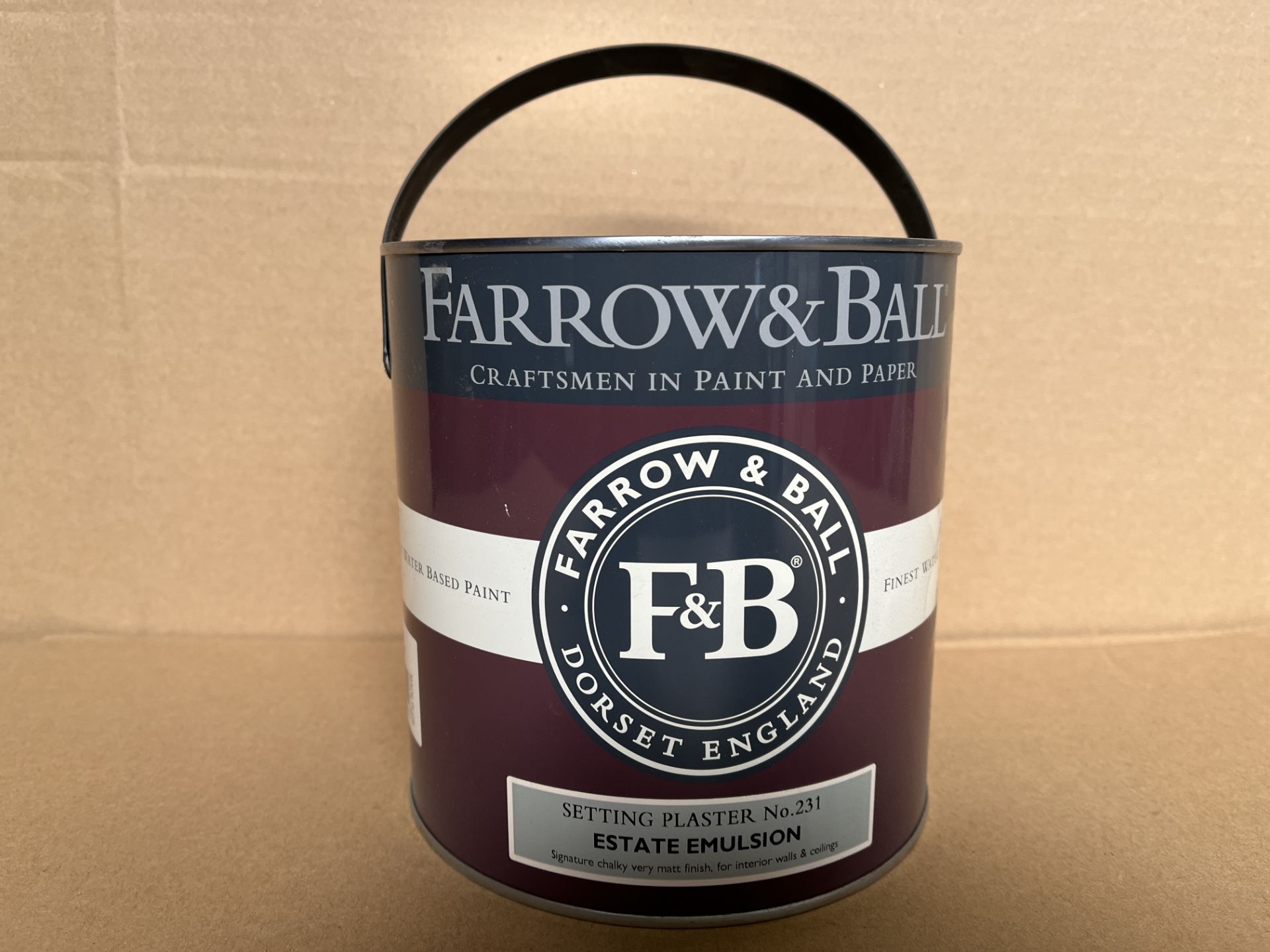 5 X BRAND NEW FARROW AND BALL ESTATE SETTING PLASTER NO 231 MATT EMULSION PAINT 2.5L RRP £59 EACH