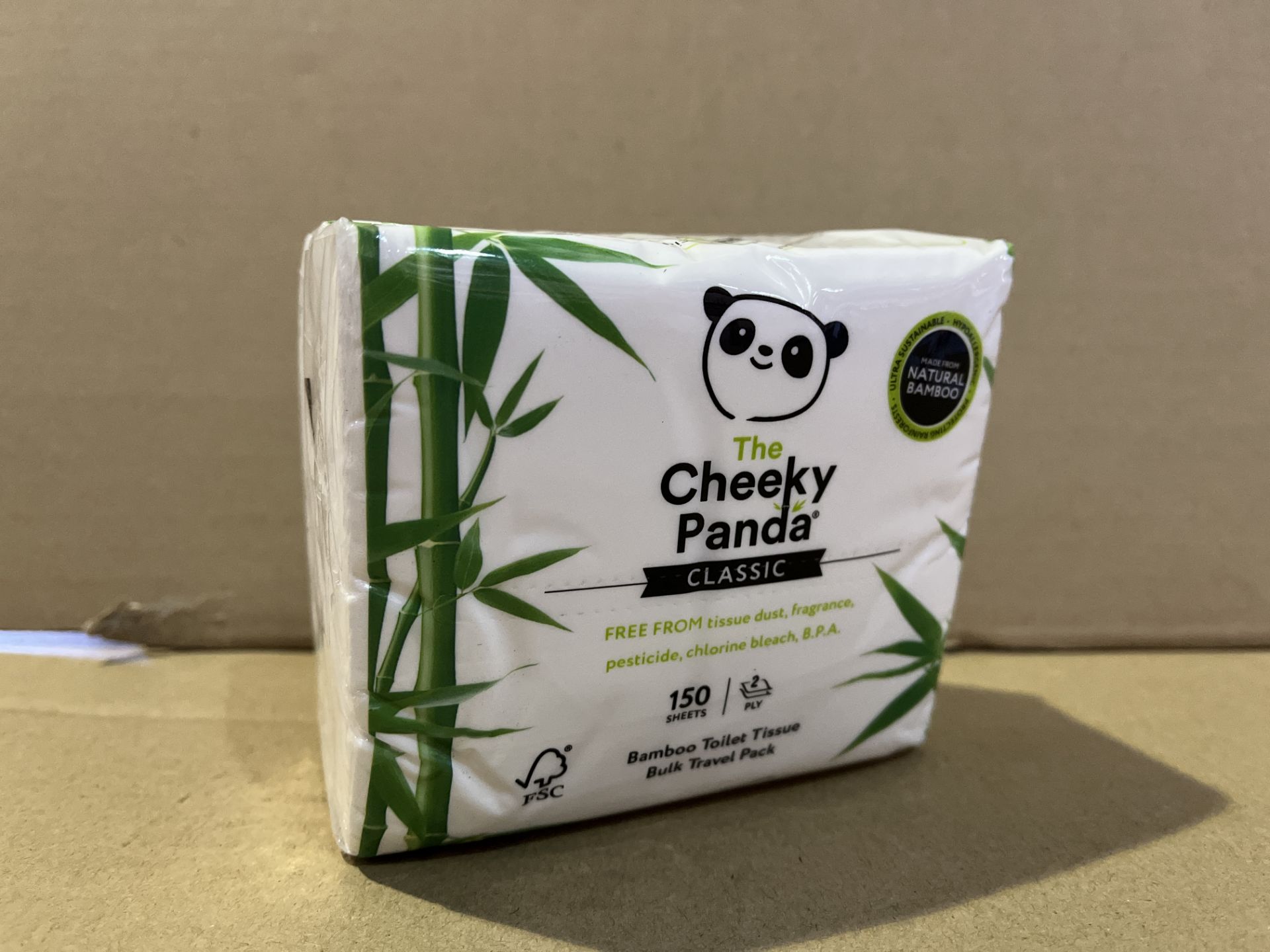 144 X BRAND NEW PACKS OF 50 CHEEKY PANDA BAMBOO TOILET TISSUE R15