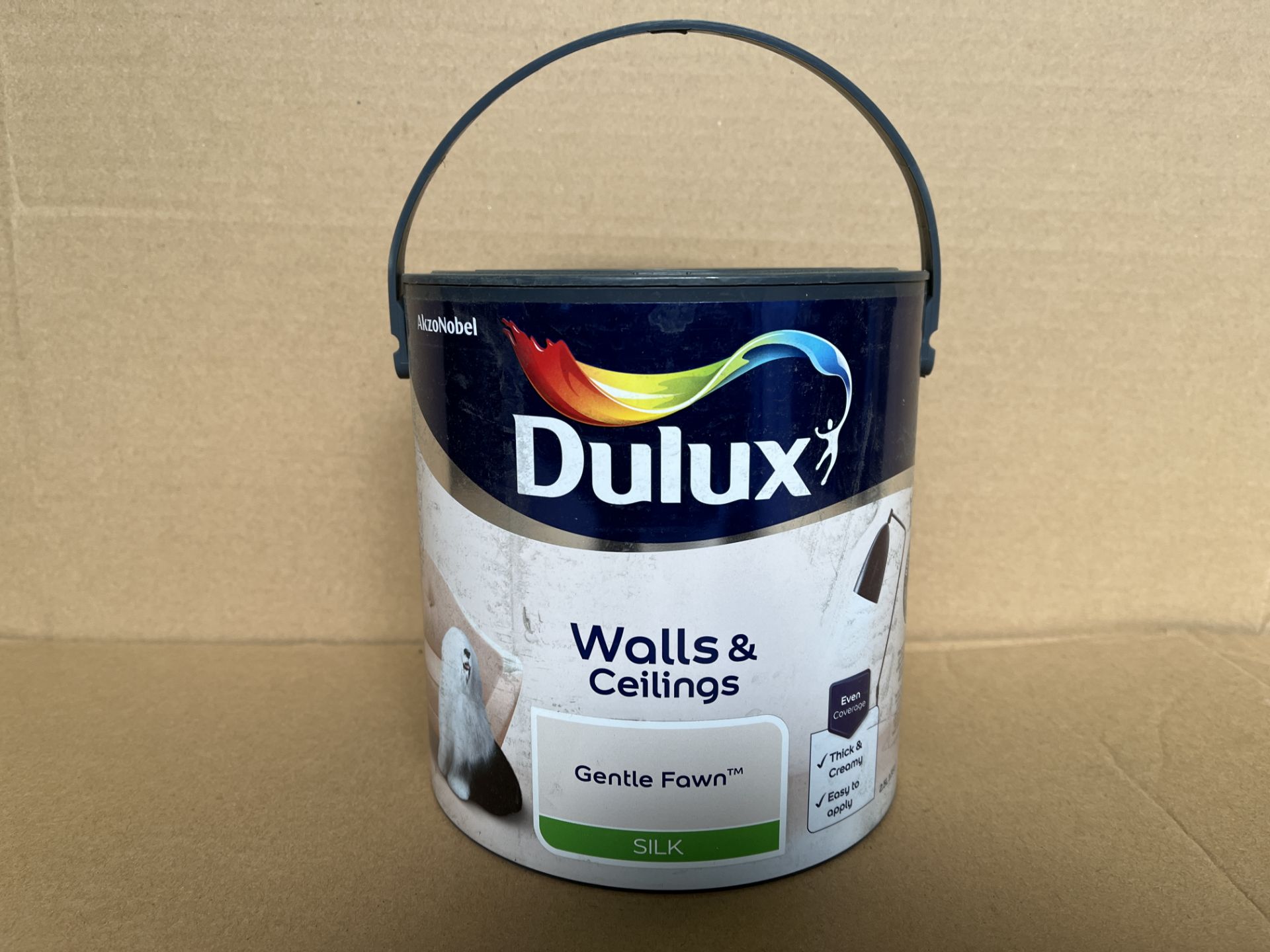 5 X BRAND NEW DULUX GENTLE FAWN SILK EMULSION PAINT 2.5L S1-7