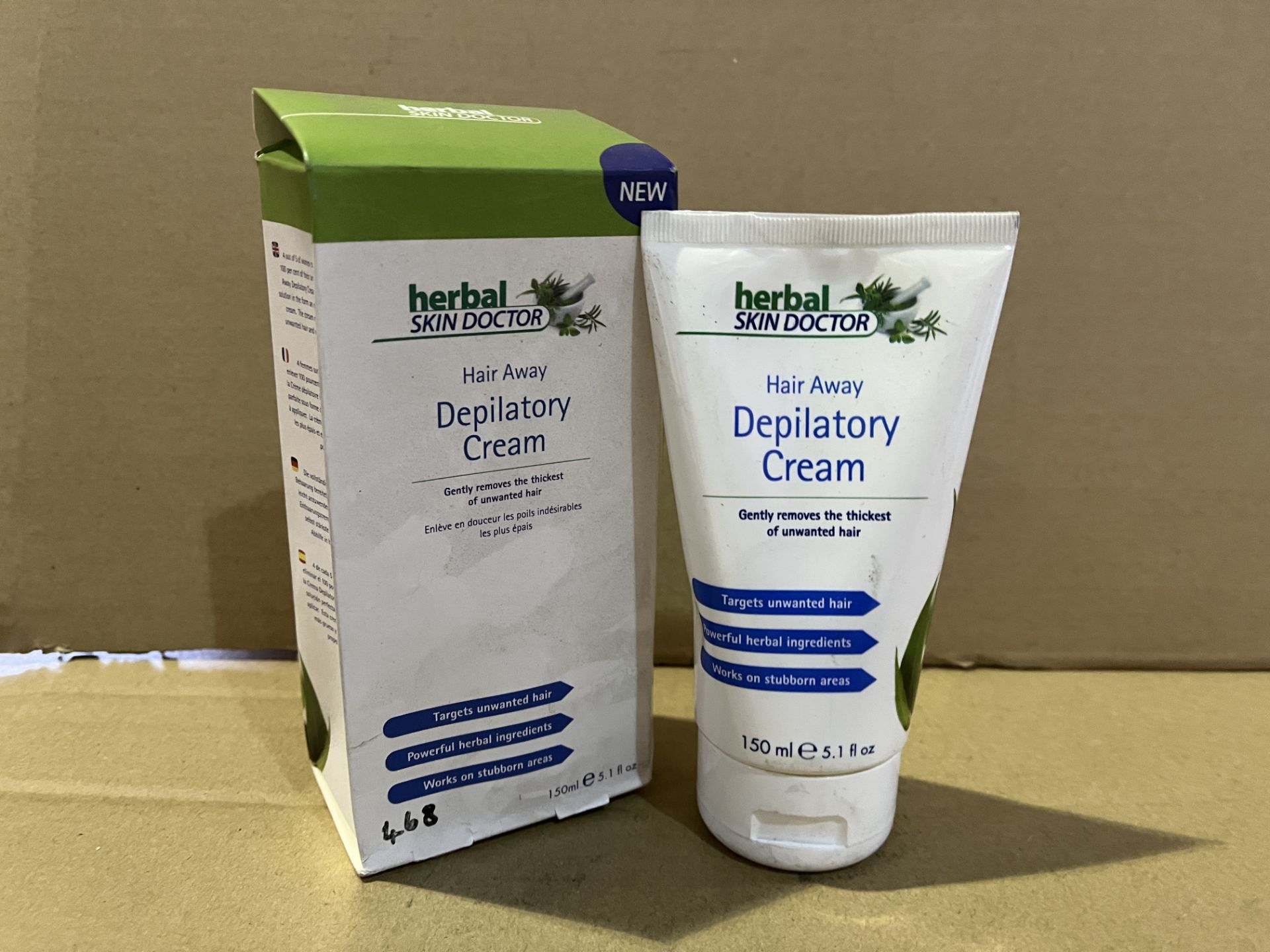 116 X BRAND NEW HERBAL SKIN DOCTOR HAIR AWAY DEPILATORY CREAM 150ML R15