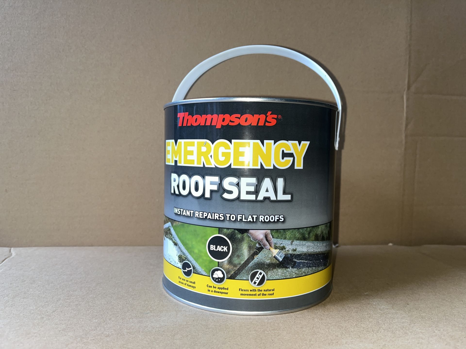 3 X BRAND NEW THOMPSONS EMERGENCY ROOF SEAL BLACK 2.5L RRP £45 EACH S1-36