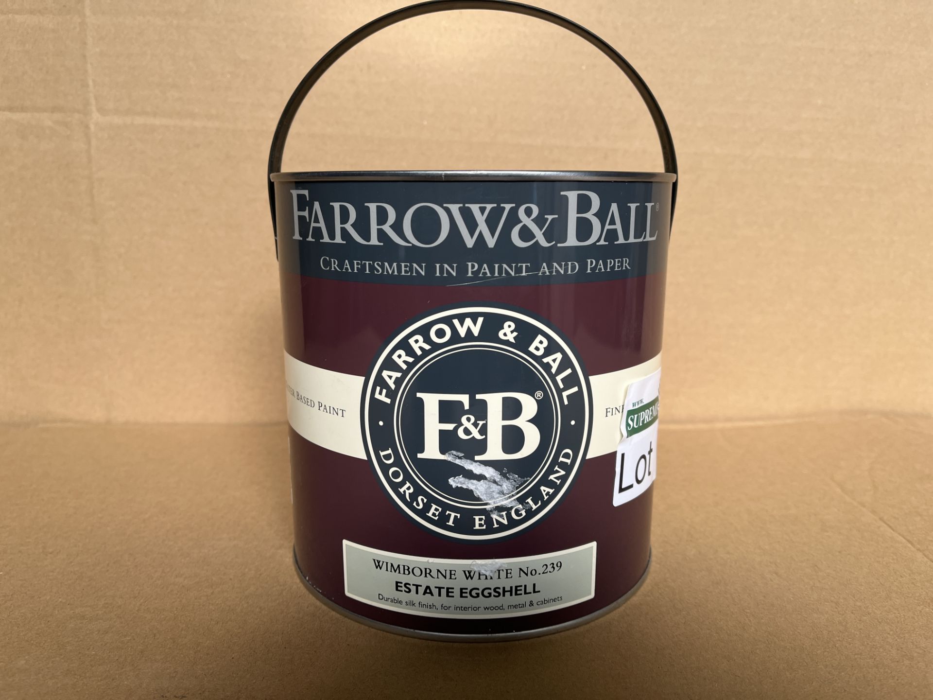 4 X BRAND NEW FARROW AND BALL ESTATE EGGSHELL WIMBONE PAINT 2.5L RRP £70 S1-36