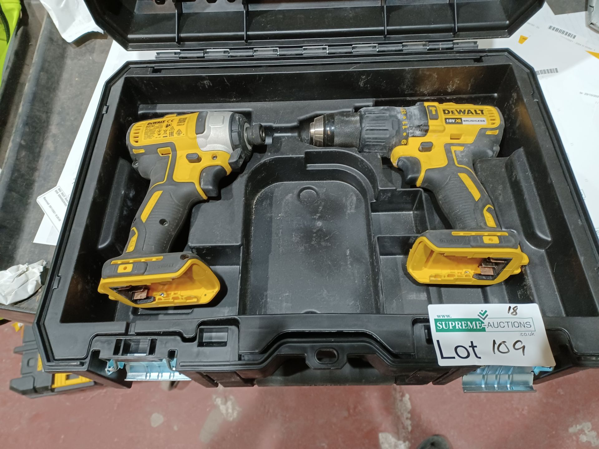 DEWALT DCK2060M2T-SFGB 18V 4.0AH LI-ION XR BRUSHLESS CORDLESS TWIN PACK WITH CARRY CASE