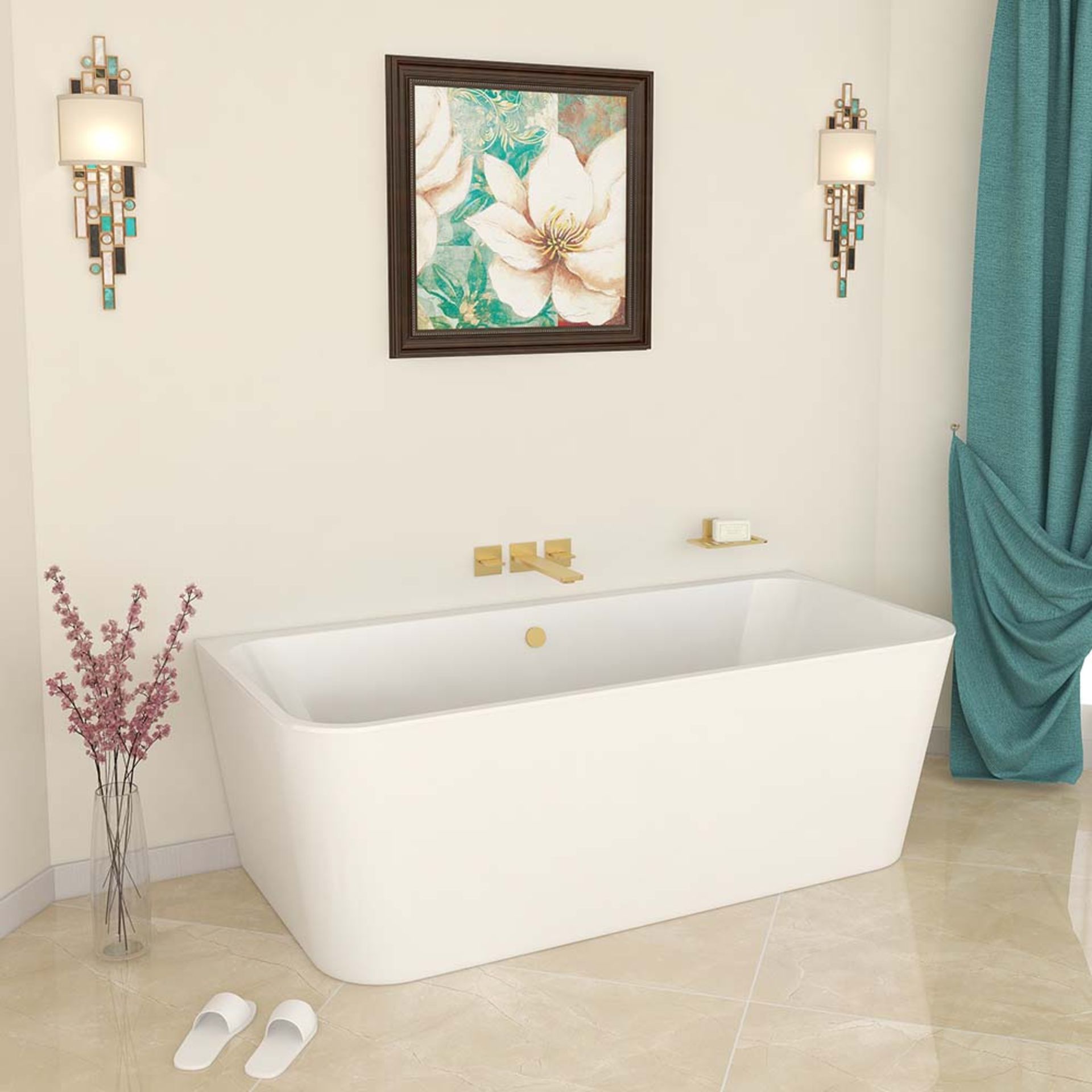 (B7A) 1500×750 BACK TO WALL FREESTANDING STYLE BATH RRP £1200.00