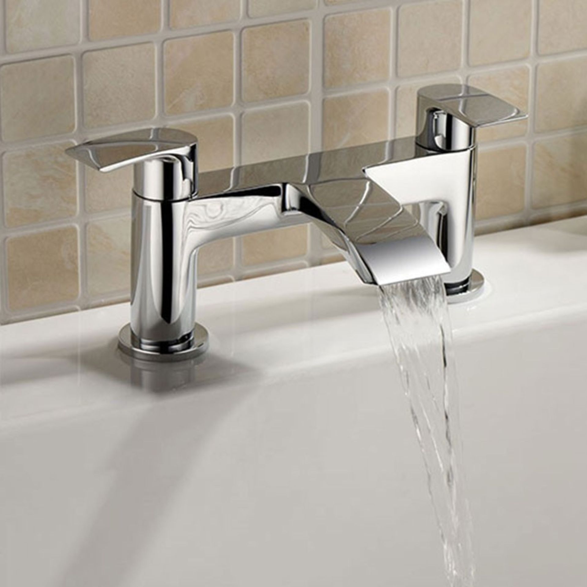 New Hatton Bath Filler Tap. RRP £105.10. The Hatton bath filler tap with flat head levers will add a