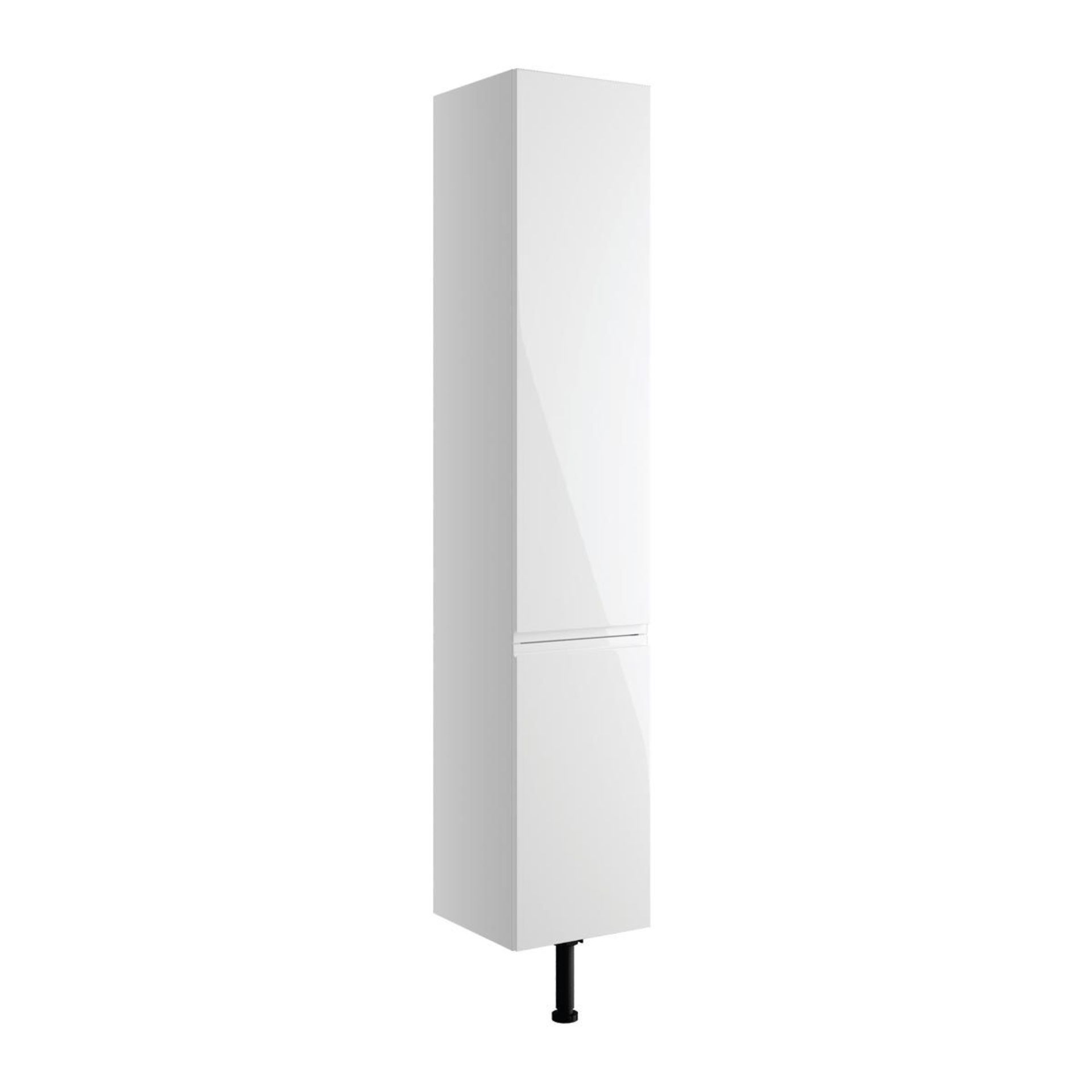 New Valesso White Gloss 2 Door Tall Unit 300mm. RRP £465.00. Finished in White Gloss 2 Doors