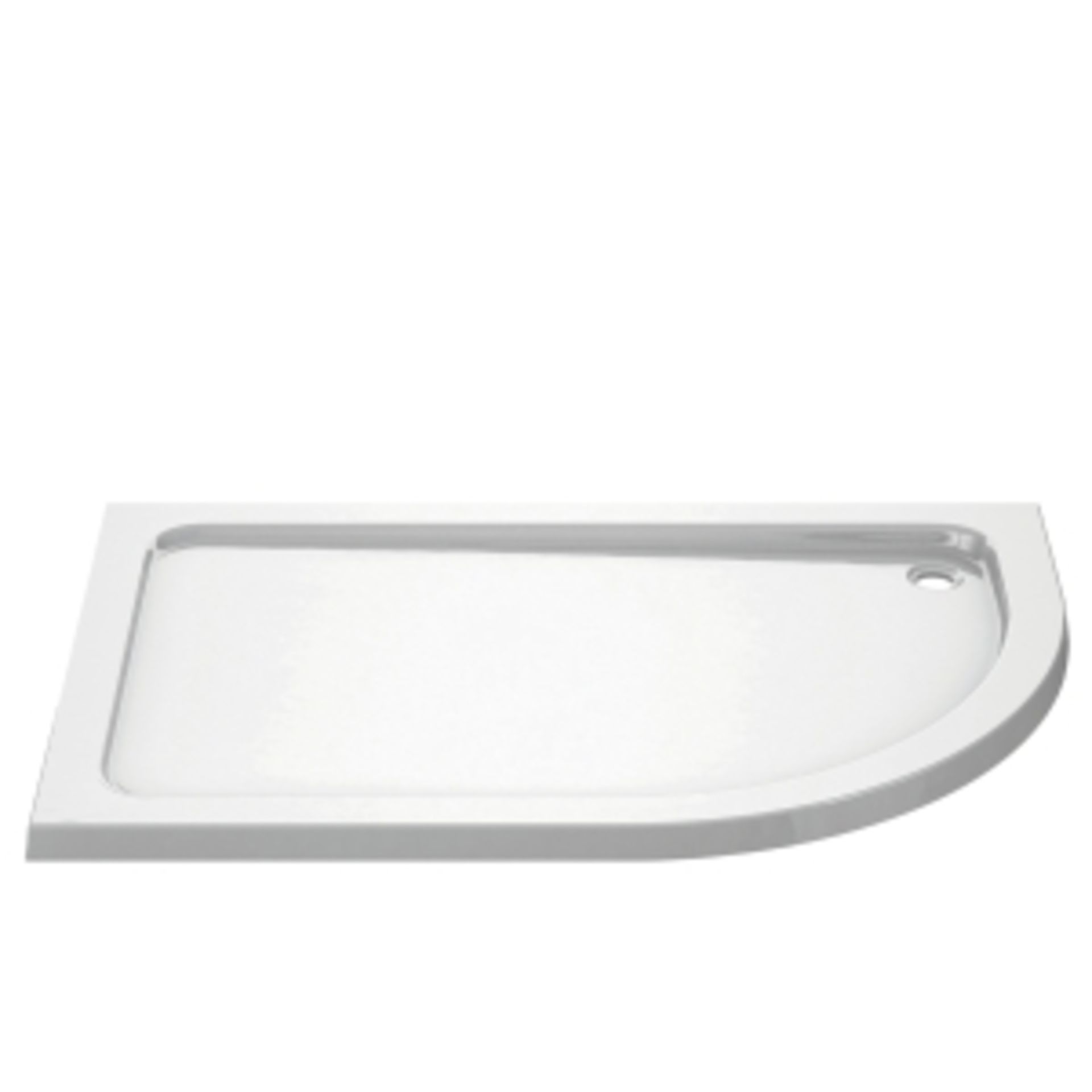 New 900x760mm Offset Quadrant Ultra Slim Shower Tray - Left. RRP £189.99. Constructed from acrylic