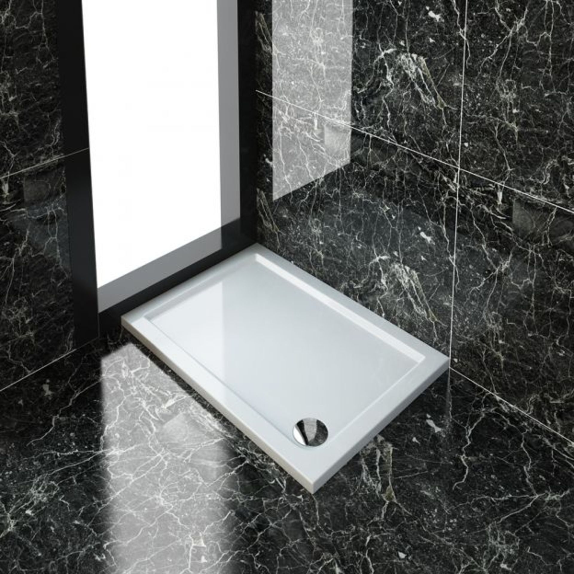 New 1000x700mm Rectangular Ultra Slim Stone Shower Tray. RRP £279.99. Low profile ultra slim design