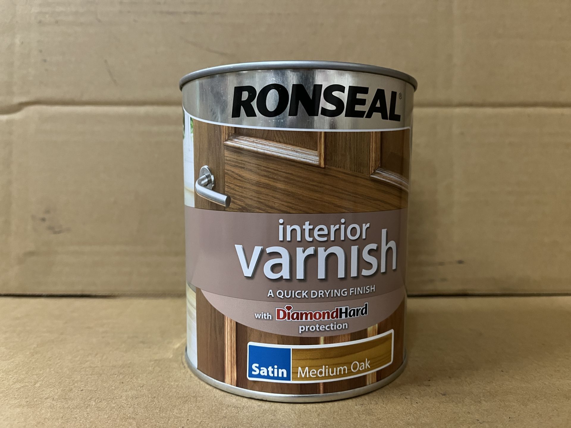 7 X BRAND NEW RONSEAL DIAMOND HARD MEDIUM OAK SATIN WOOD VARNISH 0.75L RRP £25 EACH PW 101/1