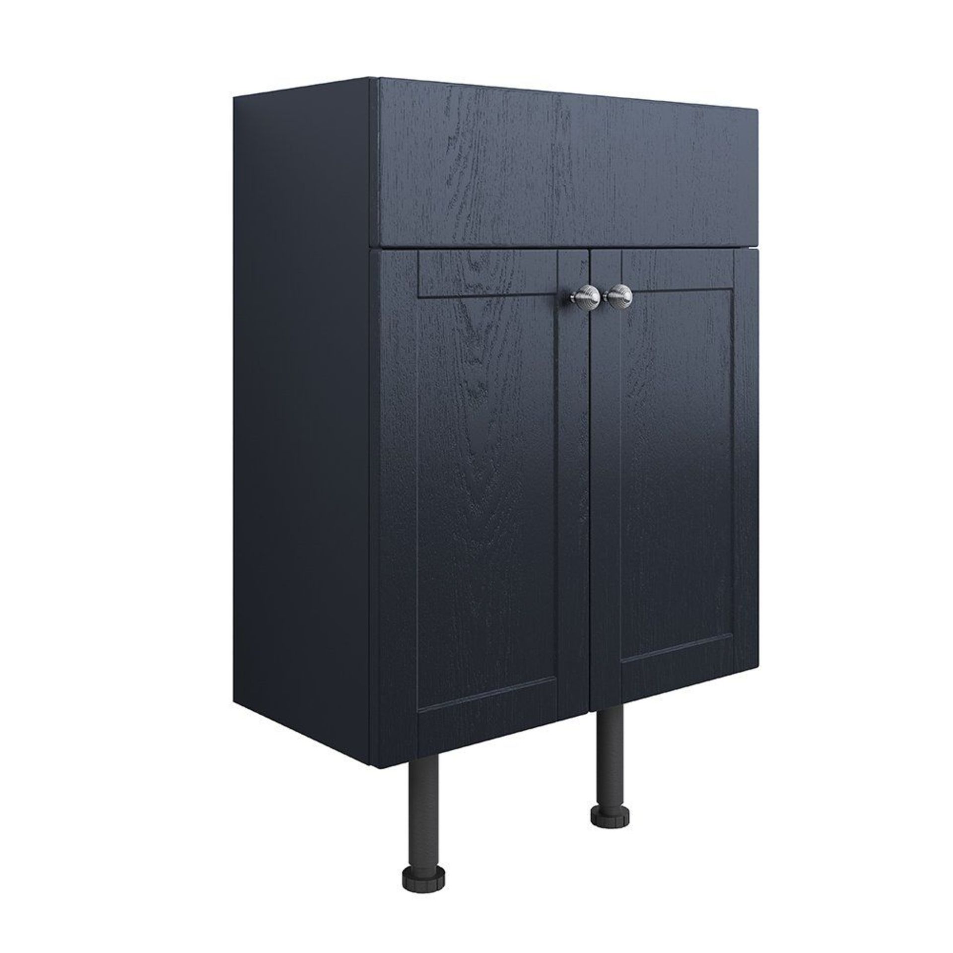 New Benita 600mm 2 Door Basin Unit - Indigo Ash. RRP £325.00. Soft closing doors ? Durable 18mm