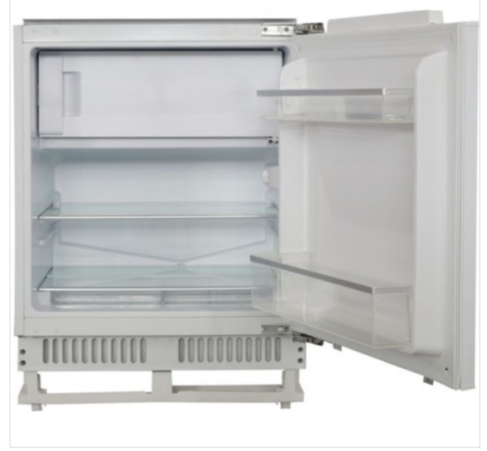 (E231) New Prima Integrated Under Counter Fridge with Ice Box - White (LPR132A1). RRP £351.00.