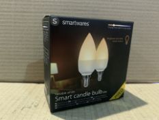 5 X BRAND NEW SMARTWARES PACKS OF 2 VARIABLE WHITE SMART CANDLE BULBS RRP £60 PER PACK R15