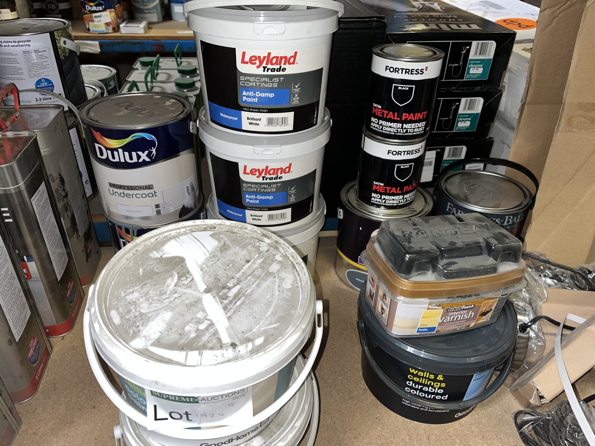 13 PIECE MIXED PAINT LOT INCLUDING DULUX, FARROW AND BALL, SANDTEX ETC S1-30