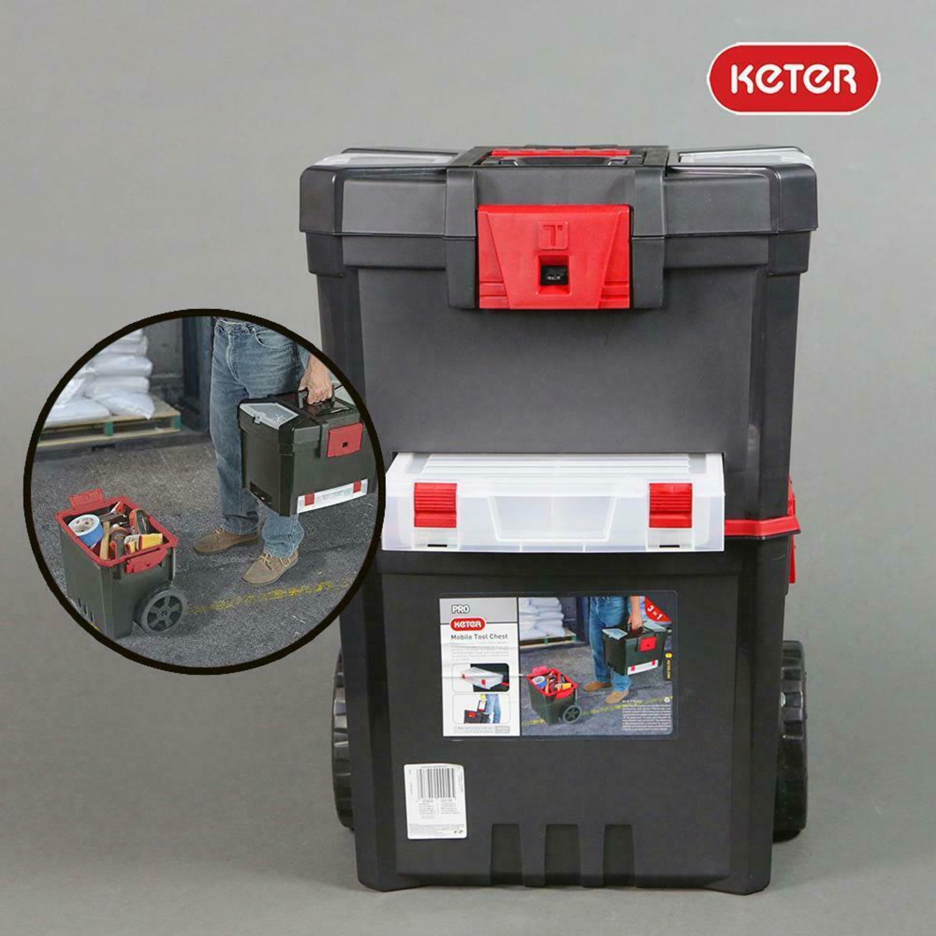 6 X BRAND NEW KETER MOBILE TOOL CHEST HAMMER MASTERCARTS 51.4L RRP £40 EACH R9