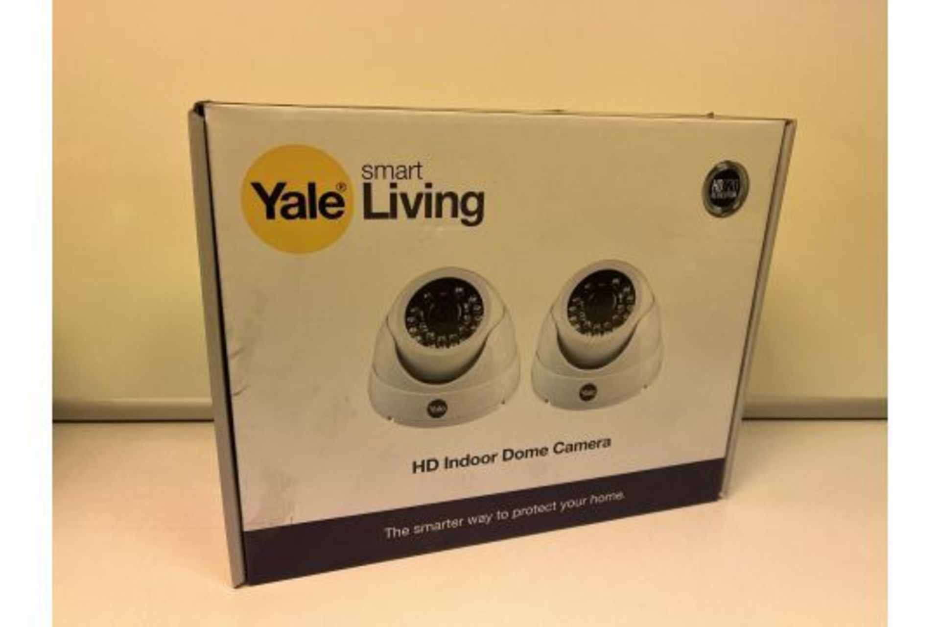 2 X NEW BOXED SETS OF 2 YALE SMART LIVING HD DOME CAMERAS. HD720 RESOLUTION WITH IR NIGHT VISION (