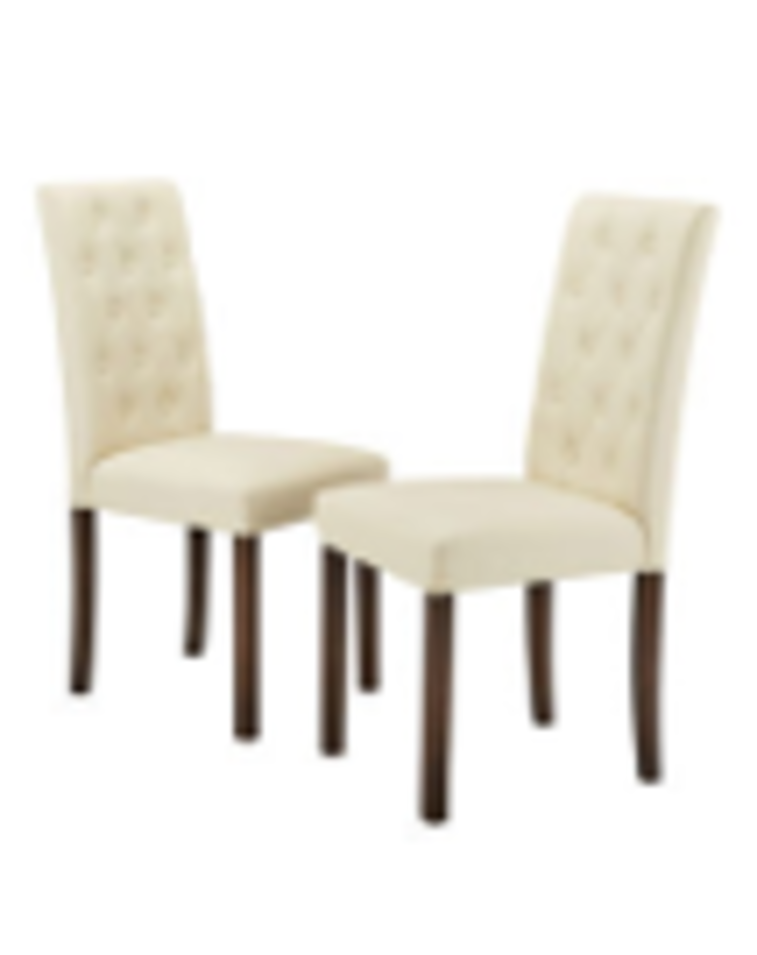 NEW BOXED Grace Faux Leather Pair of Dining Chairs. RRP £239. (ROW9) CREAM/DARK LEG