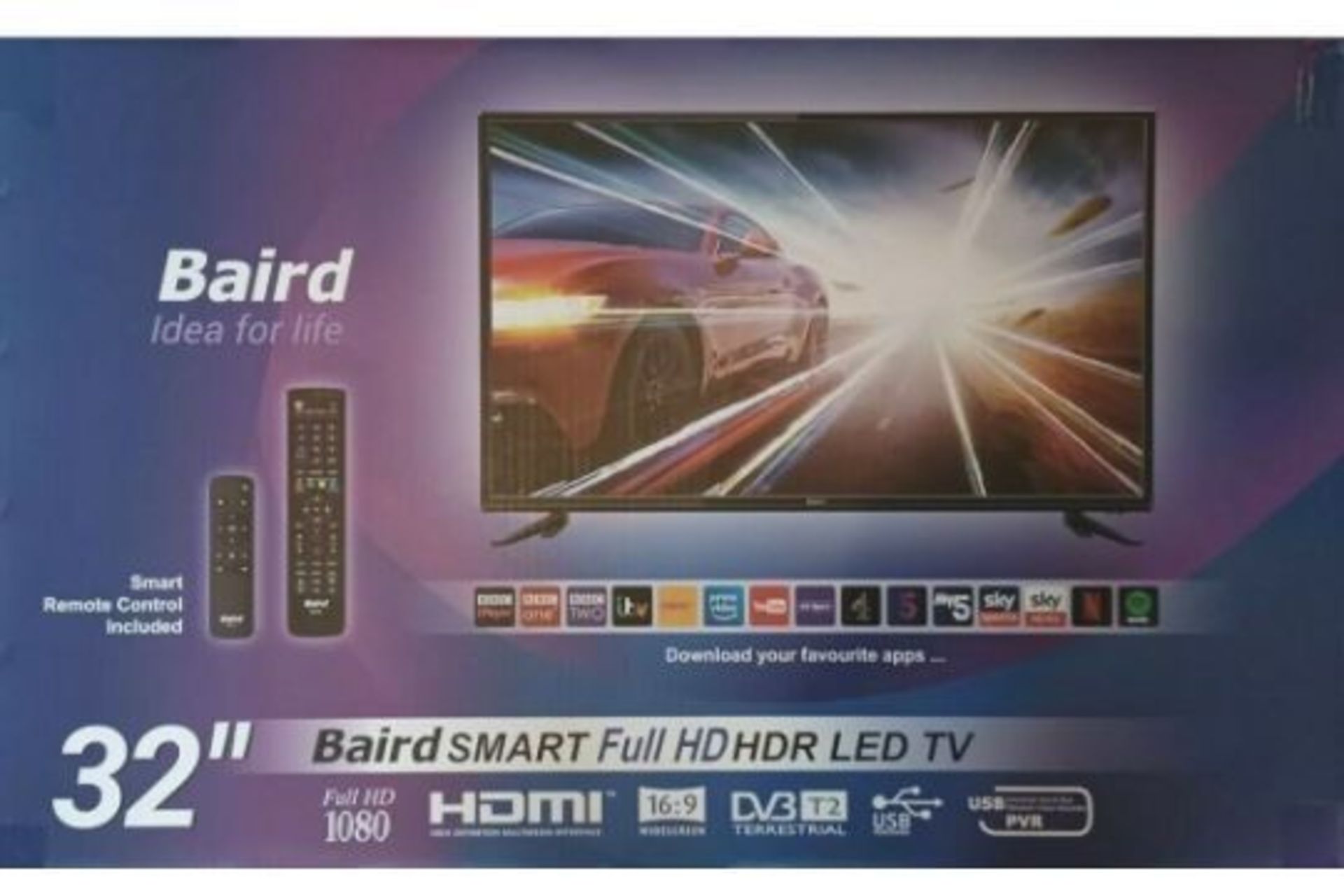 BAIRD 32 INCH SMART TV WITH FULL HD, HDR LED TV. (P/W)