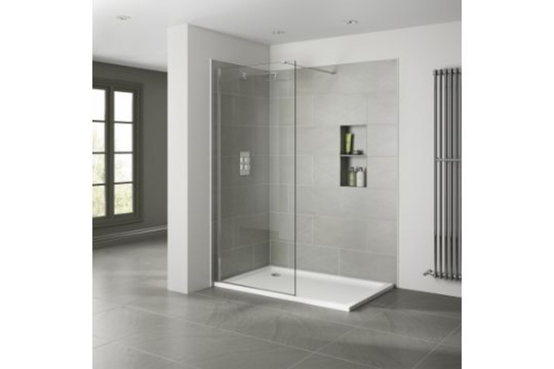 (X294) NEW 1100mm - 8mm - Premium EasyClean Wetroom Panel. RRP £549.99.8mm EasyClean glass - Our