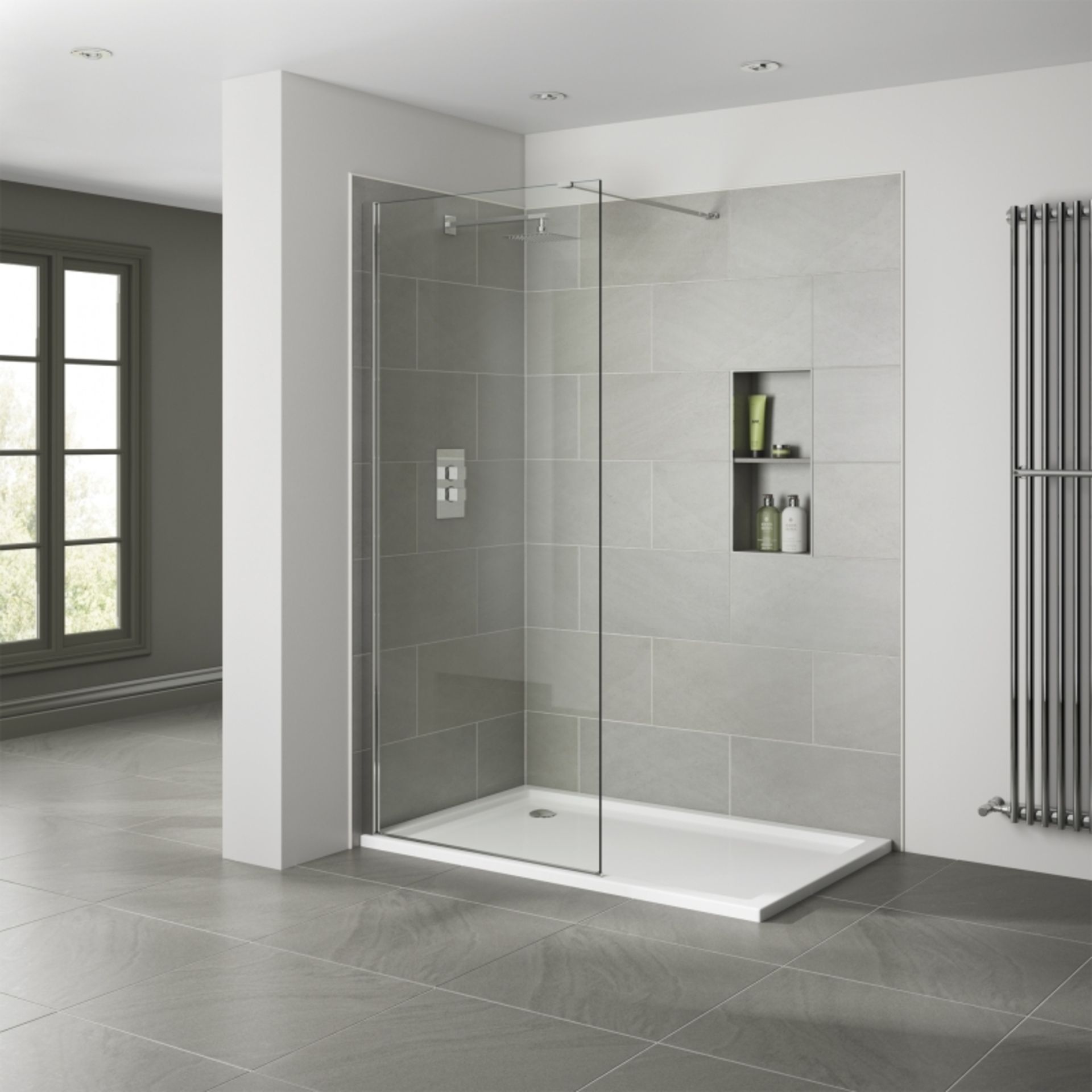 (SUPRM191) NEW 1400mm - 8mm - Premium EasyClean Wetroom Panel. RRP £549.99.8mm EasyClean glass - Our