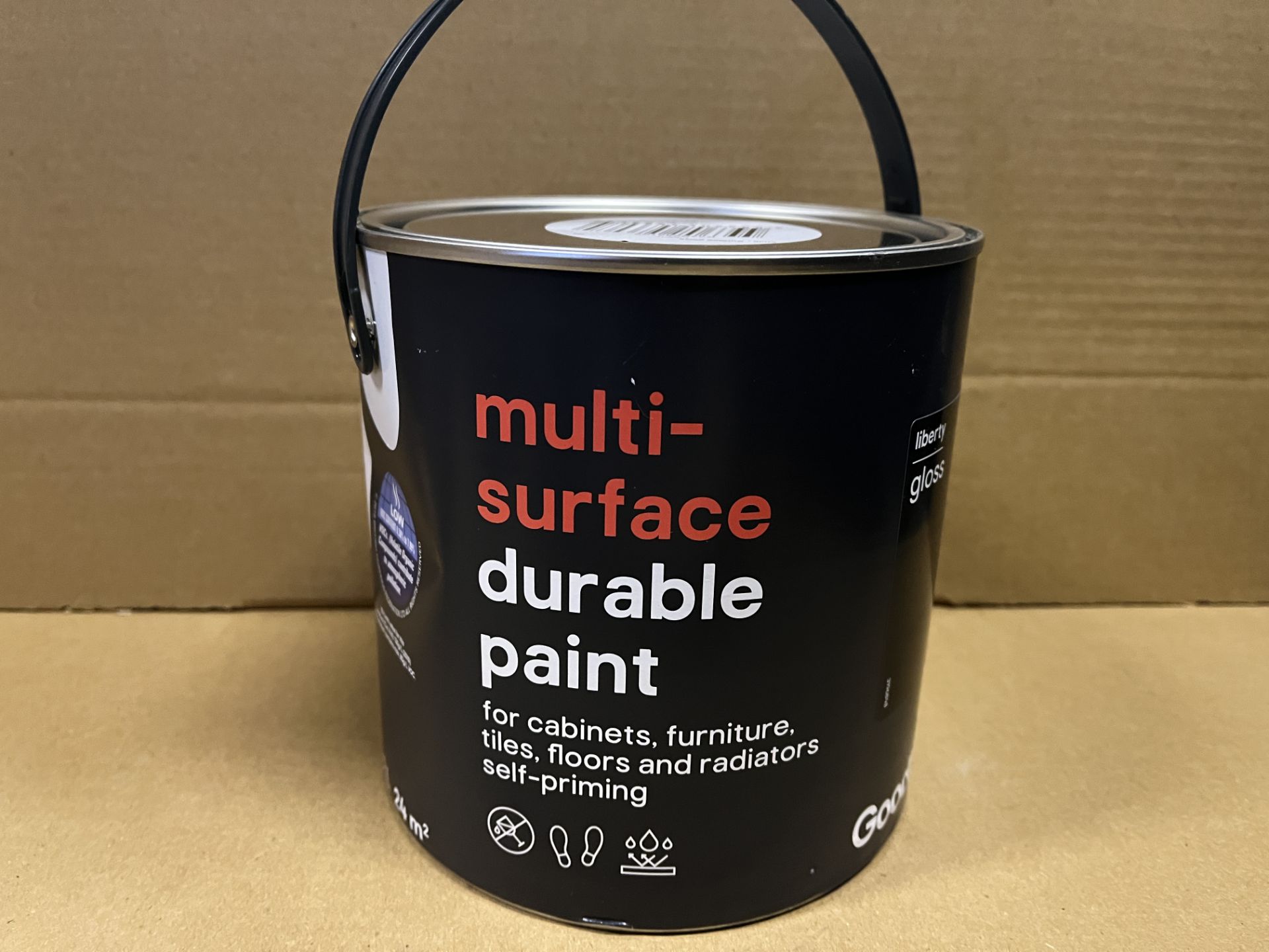 12 X BRAND NEW GOODHOME DURABLE LIBERTY GLOSS MULTI SURFACE PAINT 2L RRP £35 EACH S2