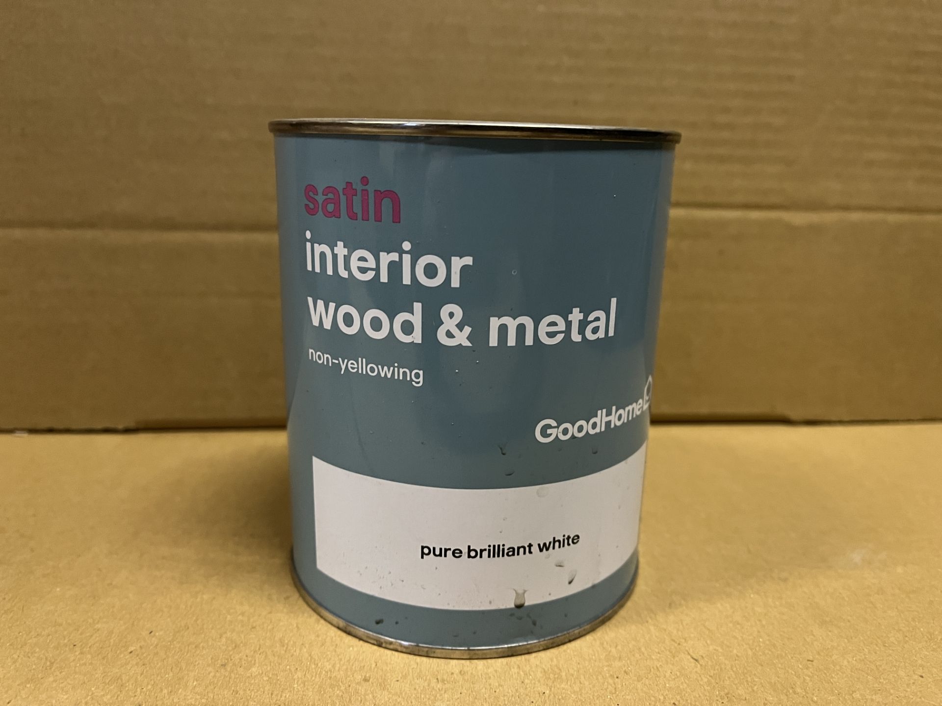 18 X BRAND NEW GOODHOME PURE BRILLIANT WHITE SATIN METAL AND WOOD PAINT 750ML S2