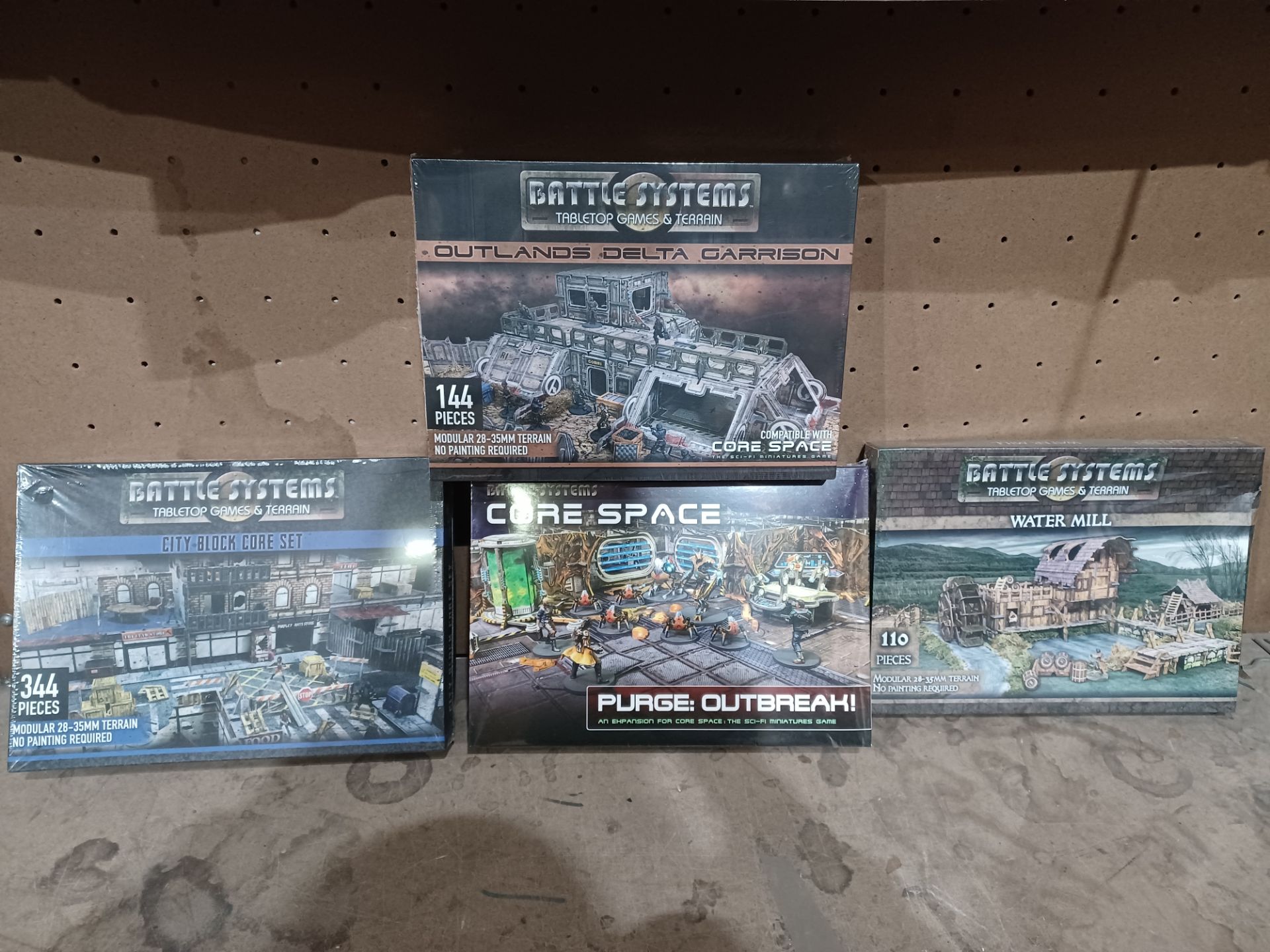 5 X ASSORTED BATTLE SYSTEMS GAMES MAY INCLUDE; FANTASY VILLAGE, PURGE OUTBREAK CORE SPACE,