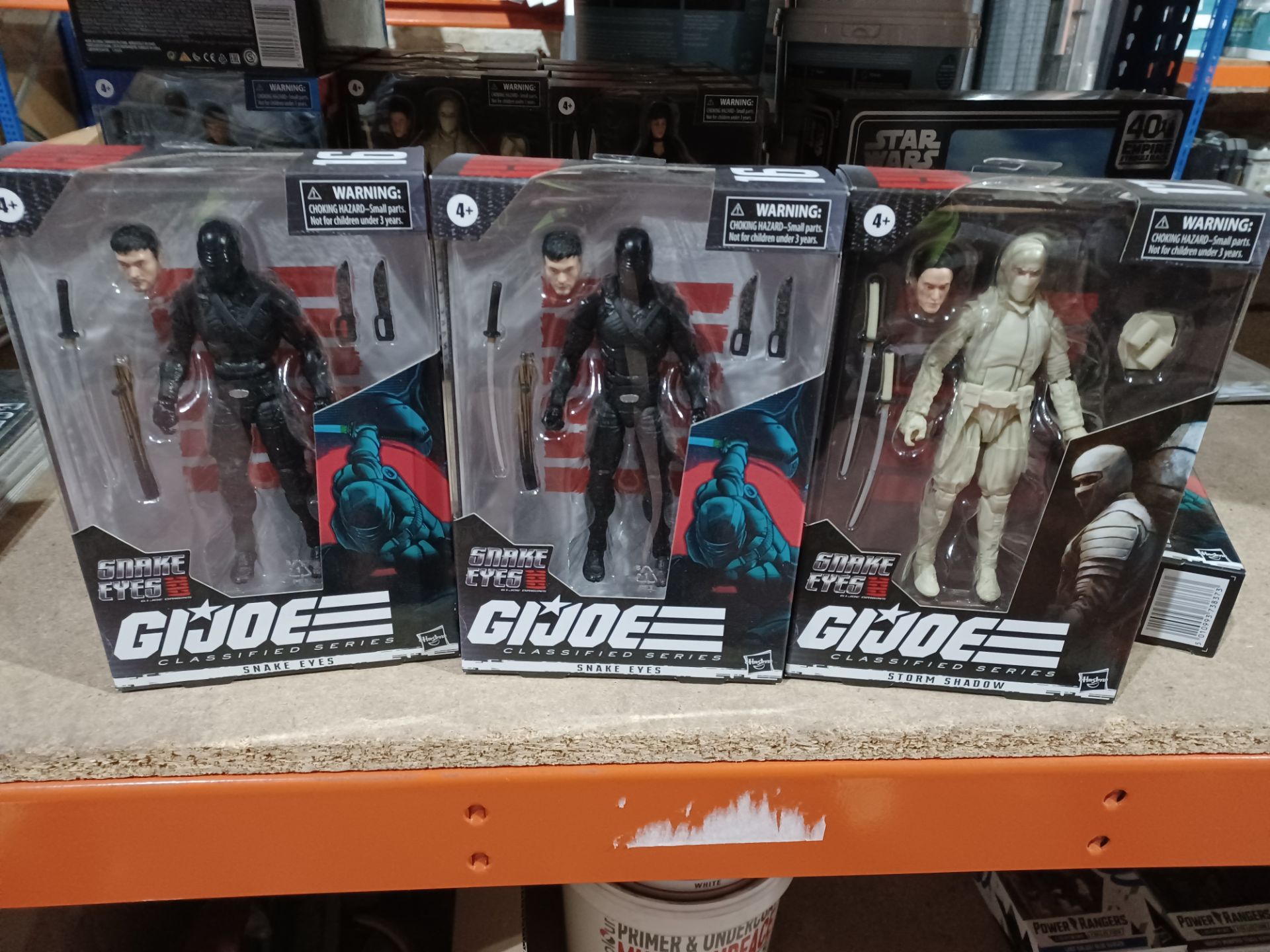 9 X G.I. JOE FIGURS MAY INCLUDE; SNAKE EYES, BARONESS, STORM SHADOW, LADY JAYE - PCK