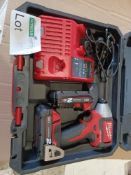 MILWAUKEE M12 BID-202C 12V 2.0AH LI-ION REDLITHIUM CORDLESS IMPACT DRIVER WITH 2 BATTERIES CHARGER