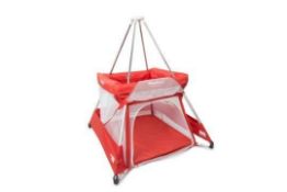 BRAND NEW SLEEPSPACE BABYHUB TRAVEL COT RED RRP £150 R10