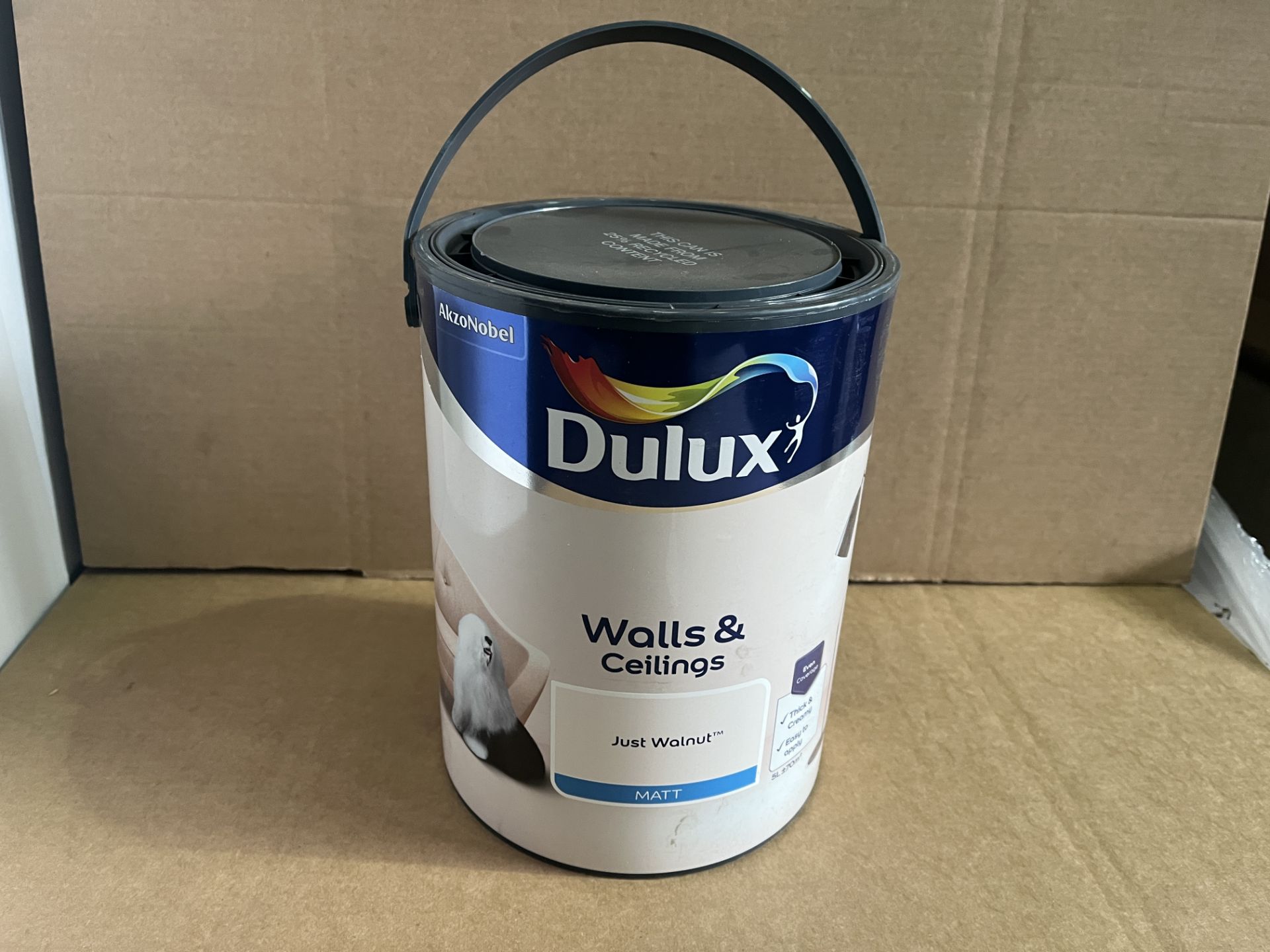 7 X BRAND NEW DULUX NEUTRALS JUST WALNUT MATT EMULSION PAINT 5L R17C