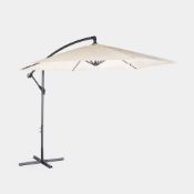 Ivory Cream 3m Banana Parasol. (REF063-ROW1).   Make the great outdoors a little greater with the