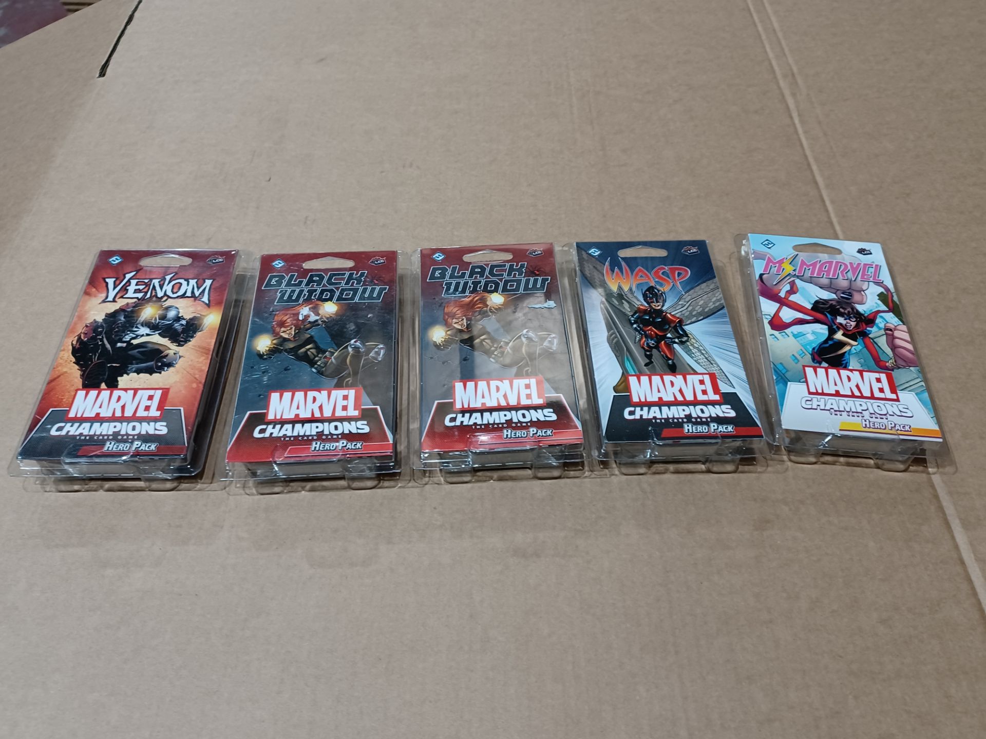 5 X MARVEL CHAMPIONS CARD GAME HERO PACK TO INCLUDE; BLACK WIDOW, WASP, BLACK WIDOW AND MORE RRP £