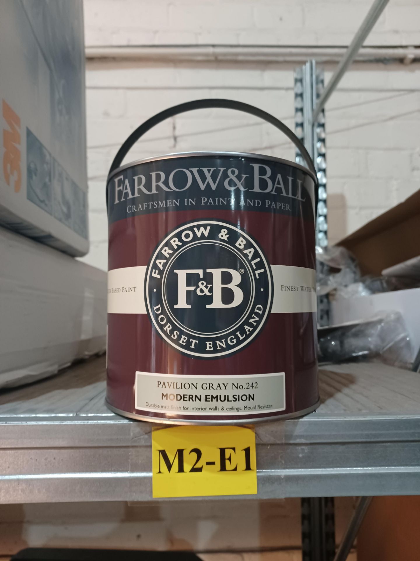 3 X FARROW & BALL PAVILION GREY NO.242 MODERN EMULSION 2.5L - BW