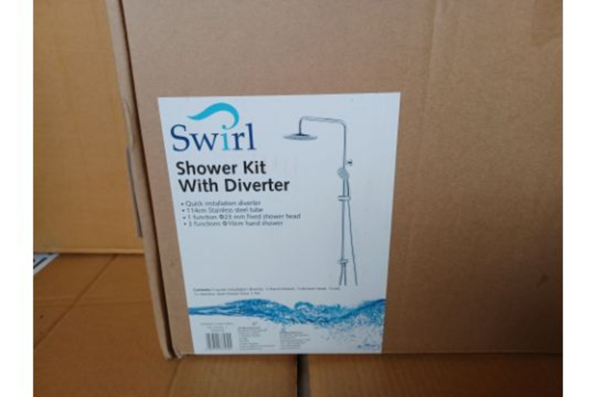 SWIRL SHOWER KIT WITH DIVERTER MODERN DESIGN CHROME UNCHECKED - BW