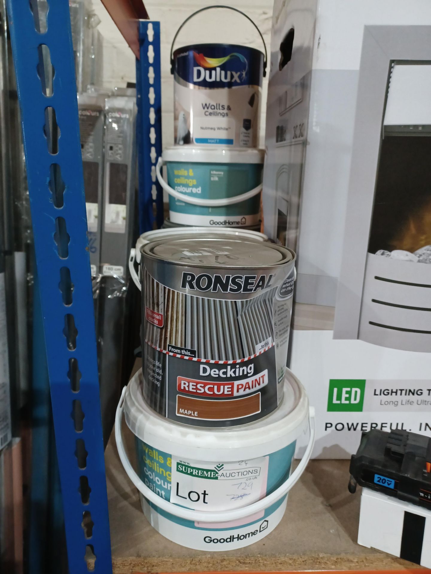 8 X MIXED PAINT 2.5L LOT TO INCLUDE DULUX, RONSEAL, GOODHOME - PCK