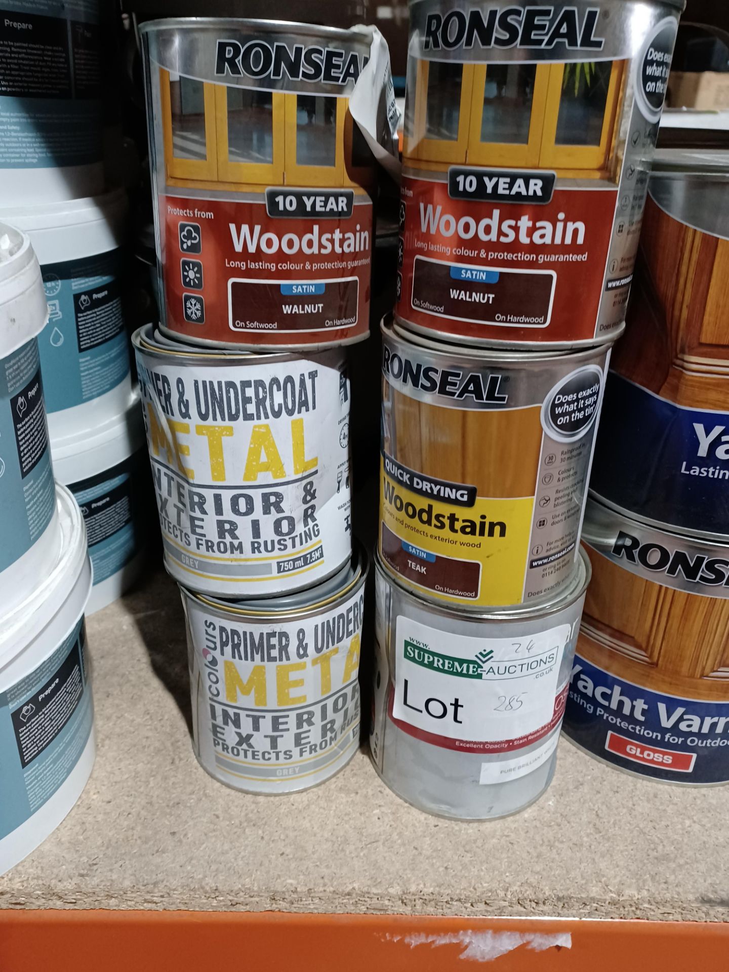 6 X MIXED 750ML LOT INCLUDING RONSEAL WALNUT, VALSPAR AND MORE - PCK
