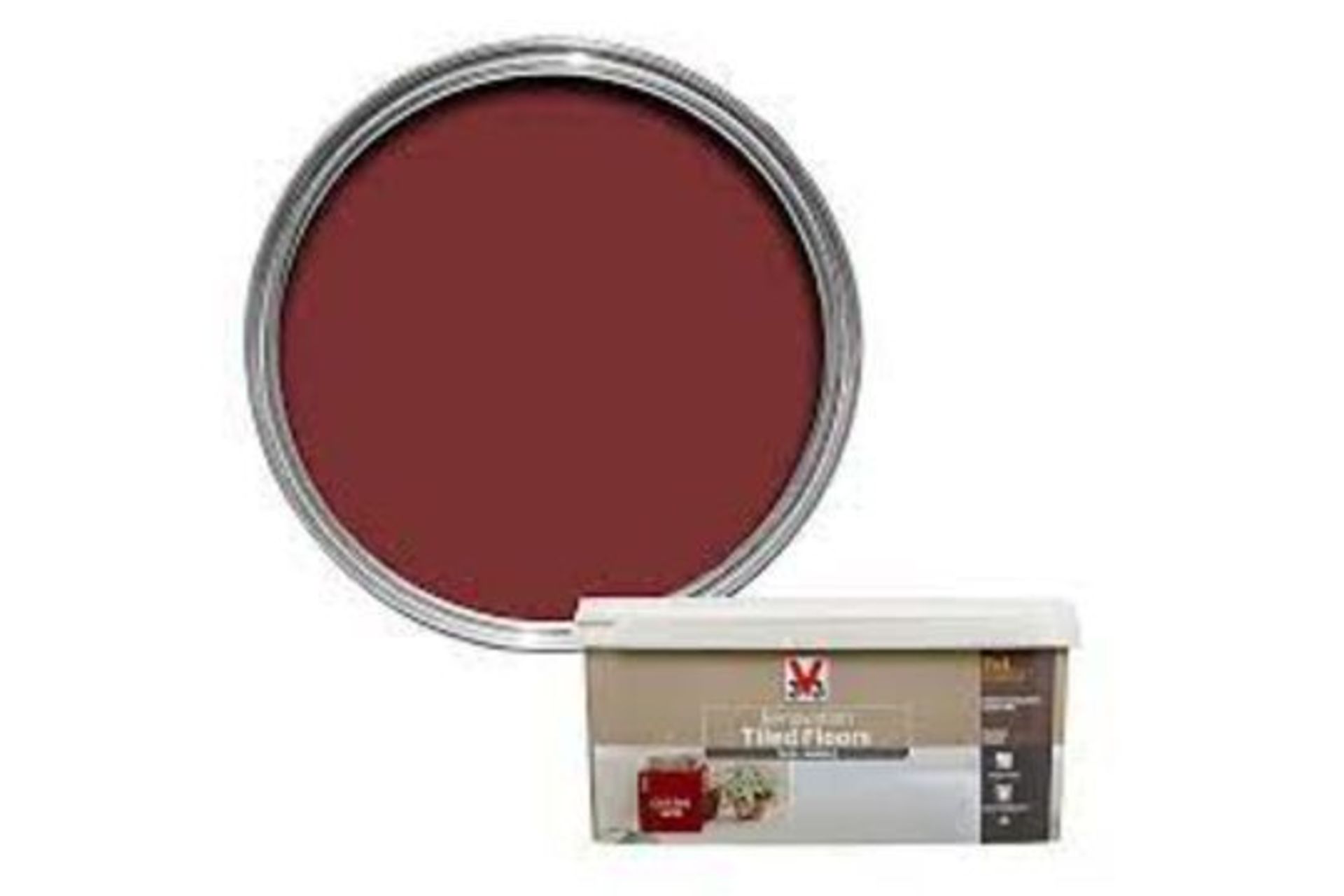 24 X BRAND NEW V33 RENOVATION CHILLI RED SATIN FLOOR TILE PAINT 2L RRP £21 EACH R15