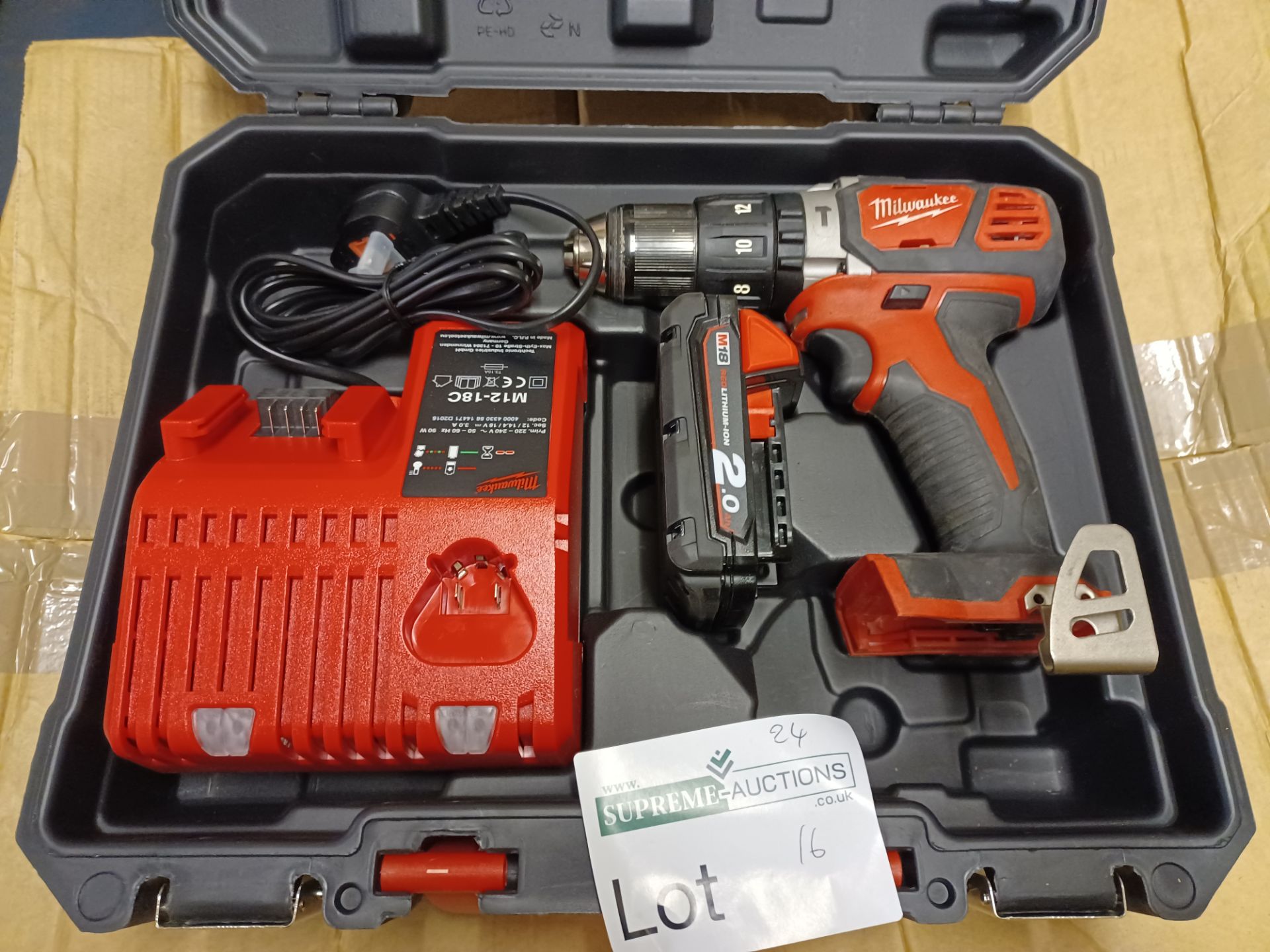 Milwaukee M18BPD-201C 18V Li-Ion Cordless Compact Combi Drill WITH BATTERY CHARGER AND CARRY