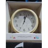 10 X Jones Can Yellow Clock RRP £20.00 EACH - PCK