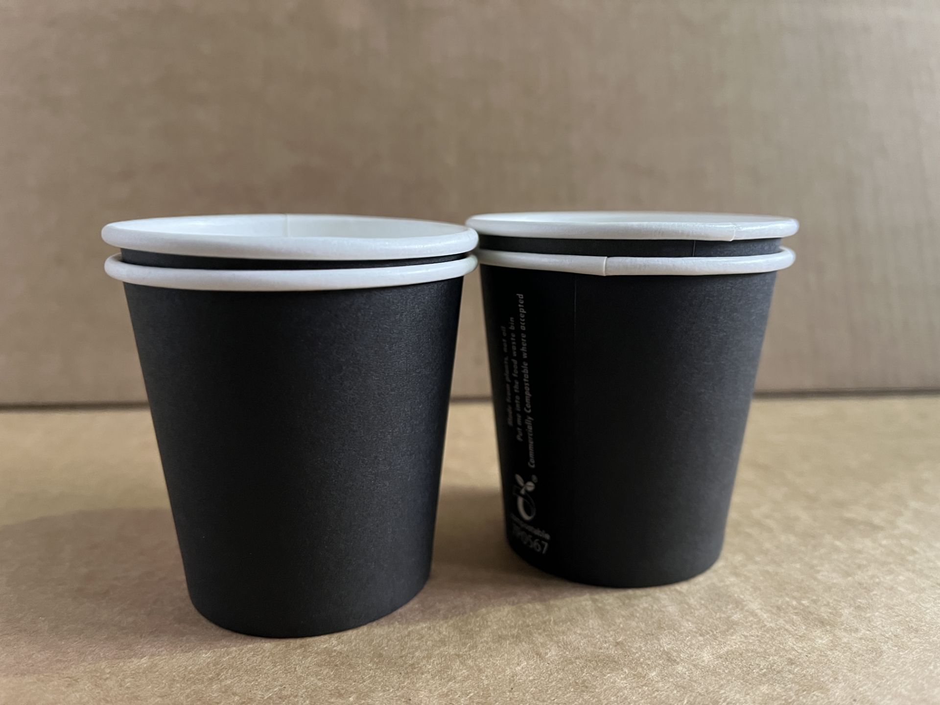 4000 X BRAND NEW BLACK 4OZ SINGLE WALL PLA CUPS R15