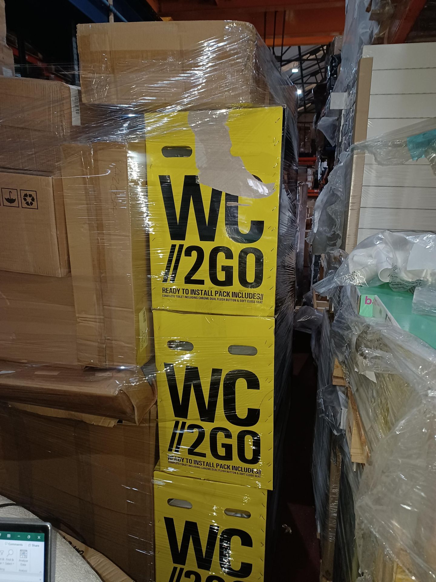 (700G) PALLET TO CONTAIN BATHROOM APPLIANCES INCLUDING ABODE SINKS, WC UNITS, WC2GO TOILETS AND MORE