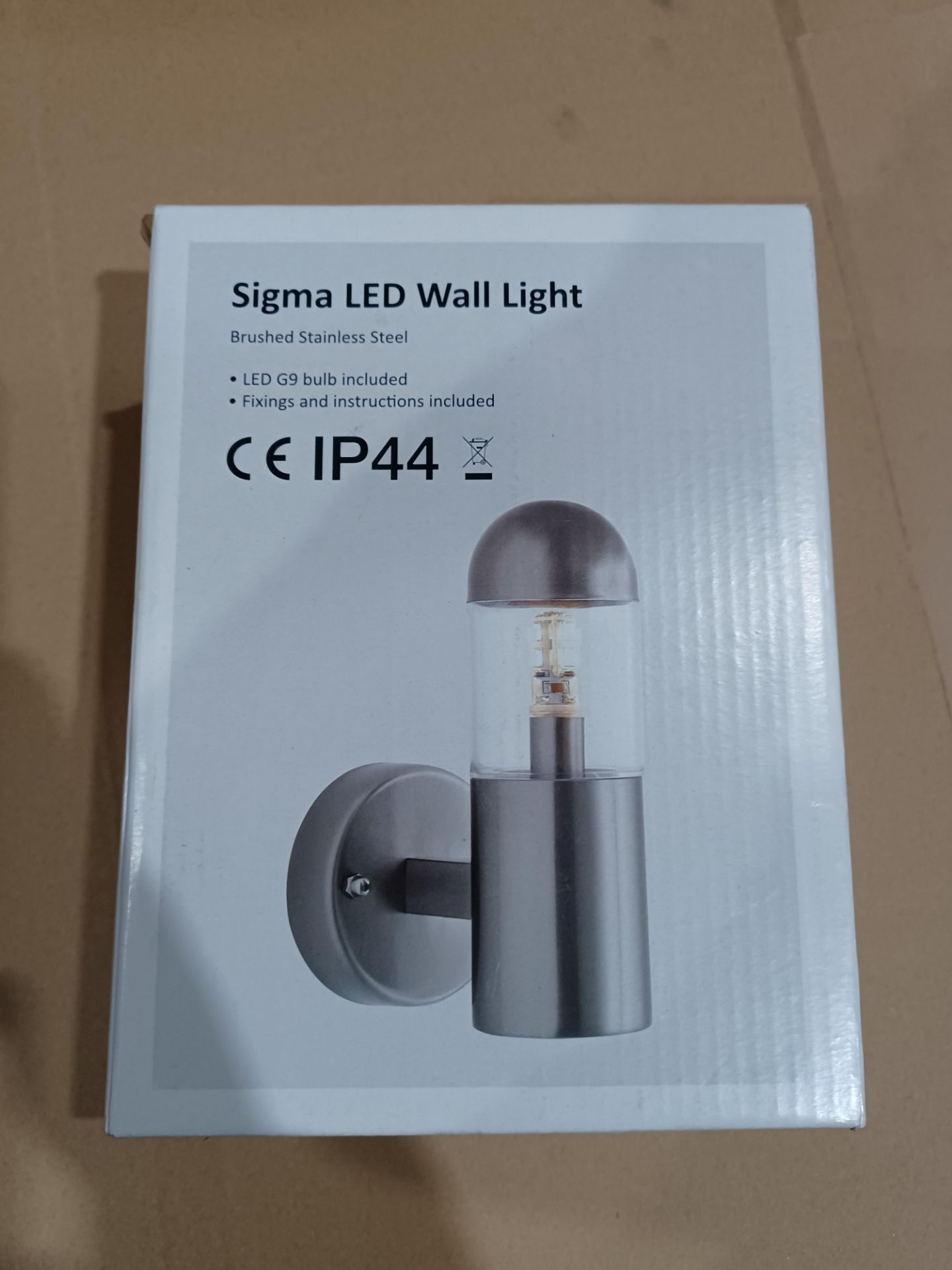 3 X OUTDOOR LED WALL LIGHT WITH PIR SENSOR BRUSHED STAINLESS STEEL - PCK