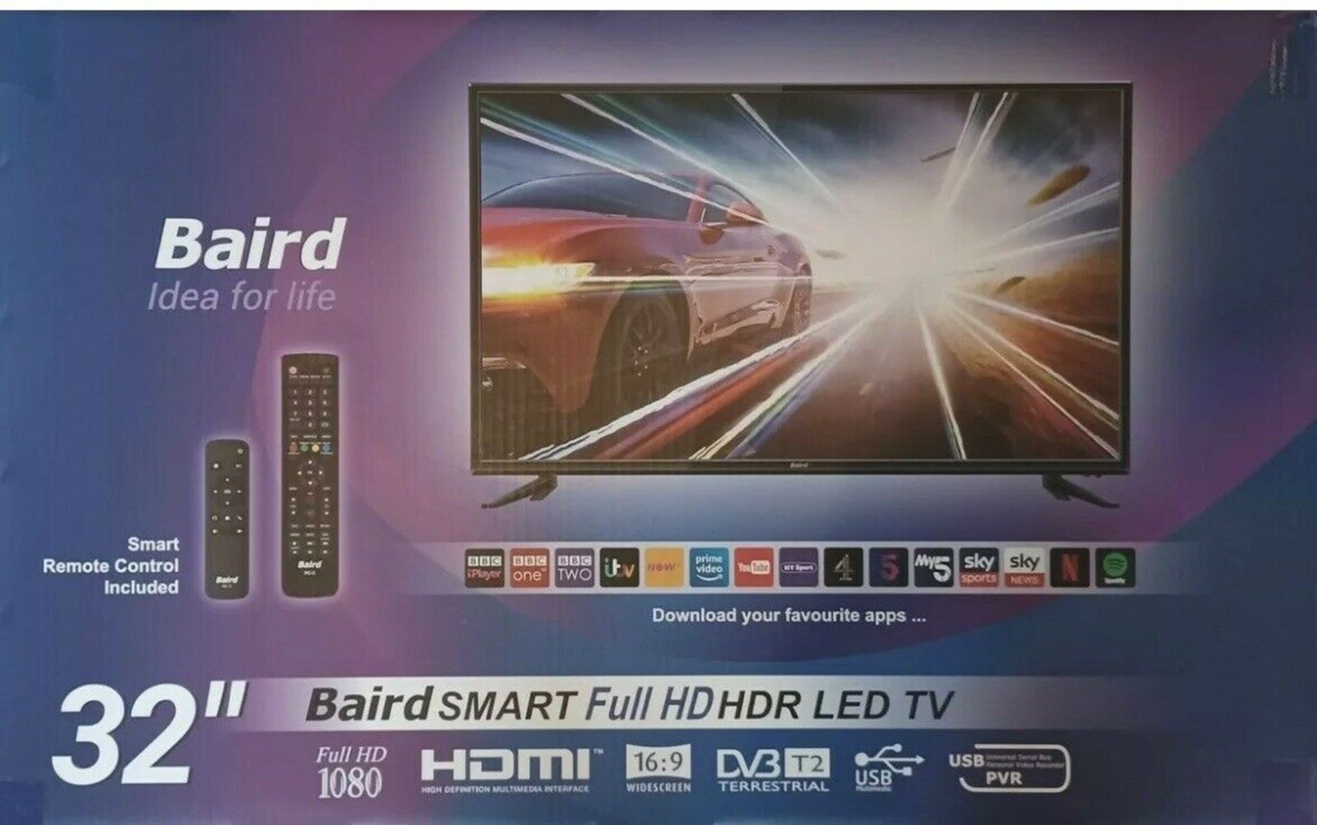 BAIRD 32 INCH SMART TV WITH FULL HD, HDR LED TV. (P/W)