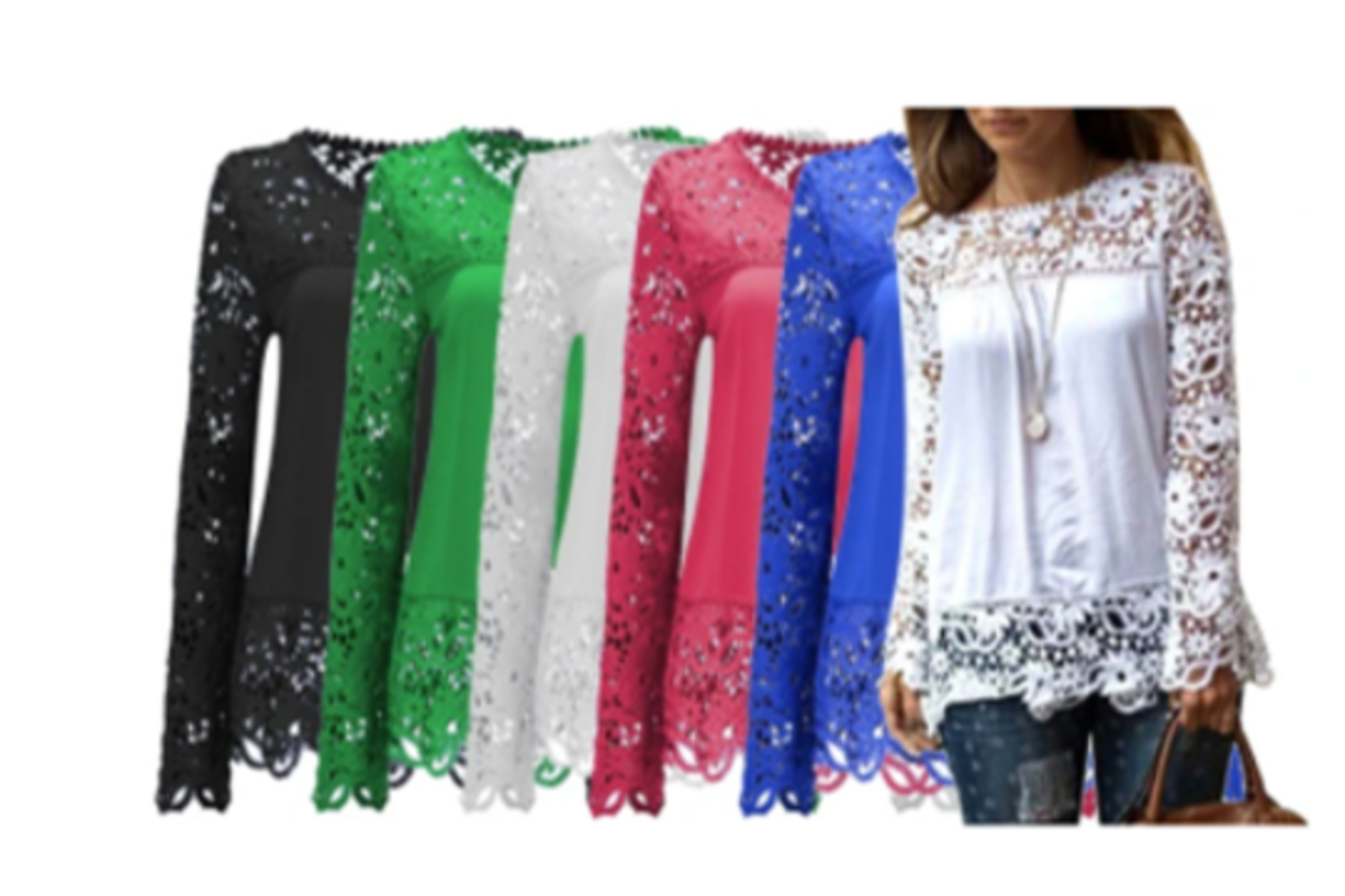 20 X BRAND NEW FLORAL LACE TOPS (SIZES MAY VARY) S1P