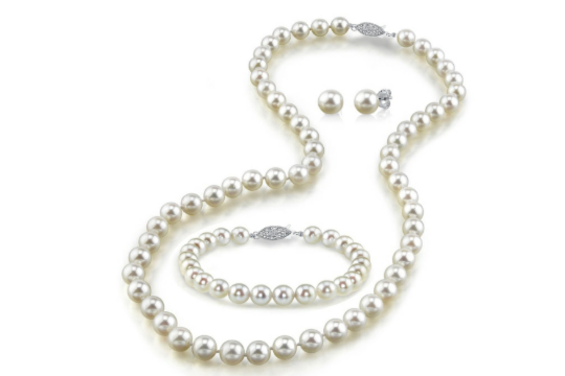 100 x NEW GIFT BOXED - GIANI JEWELLERY 3 PIECE 'PEARL' NECKLACE, BRACELET & EAR RING SET. RRP £55