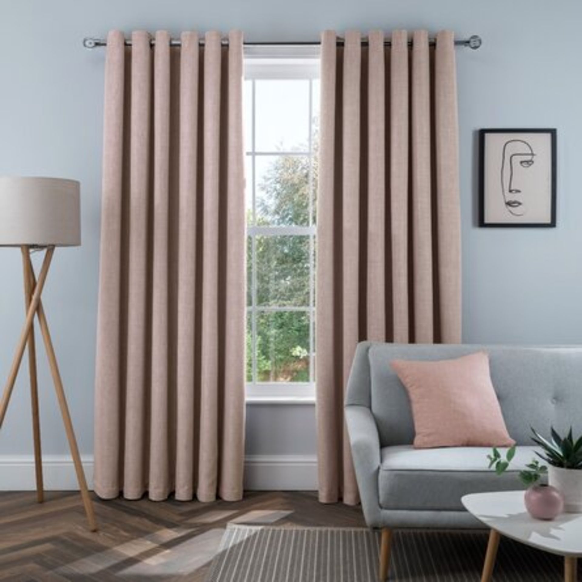 Ebern Designs Bittar Linen Look Eyelet Blackout Curtains RRP £55.79 (WAY2)