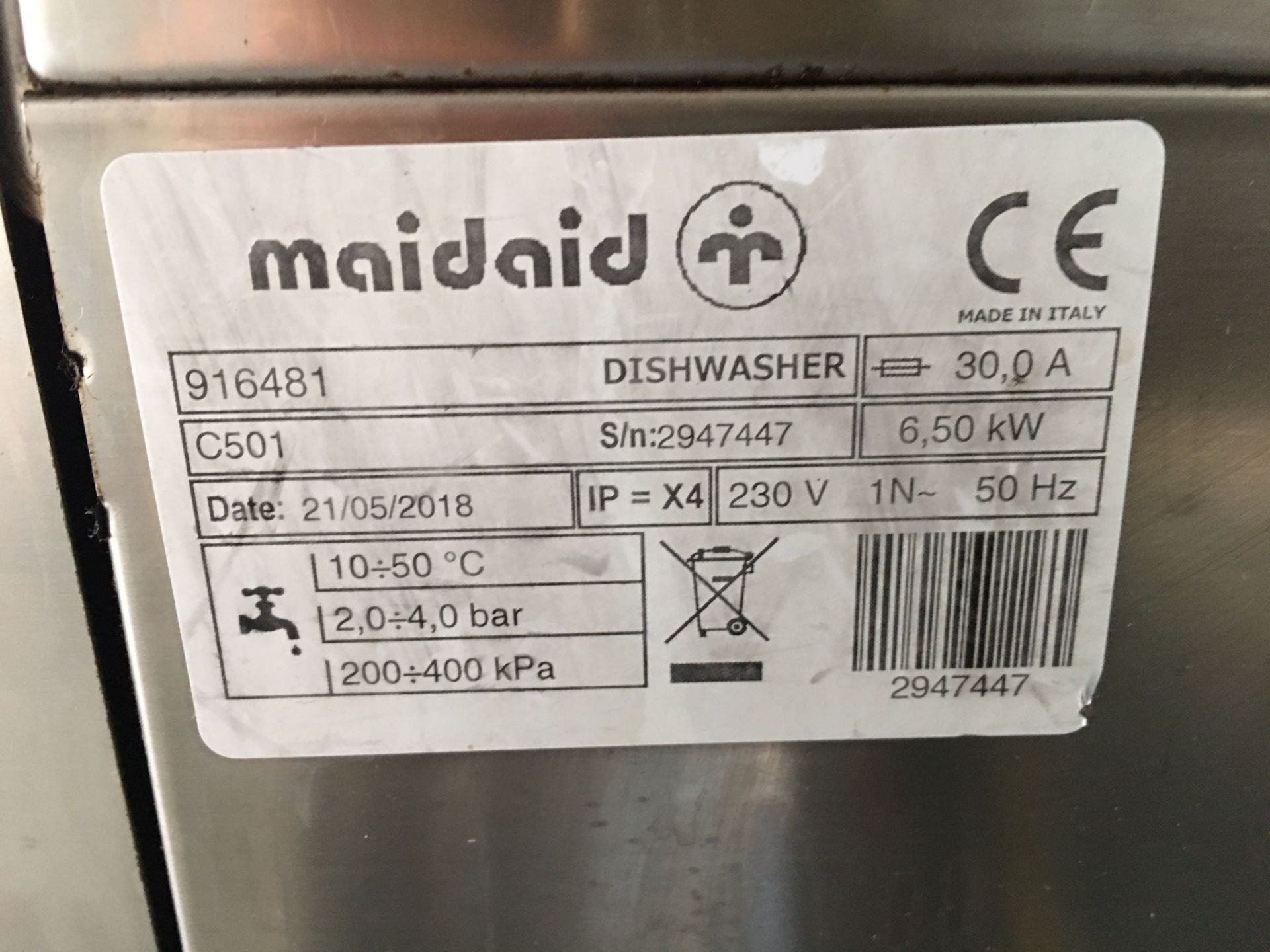 Maidaid C501 glasswasher - Image 3 of 5