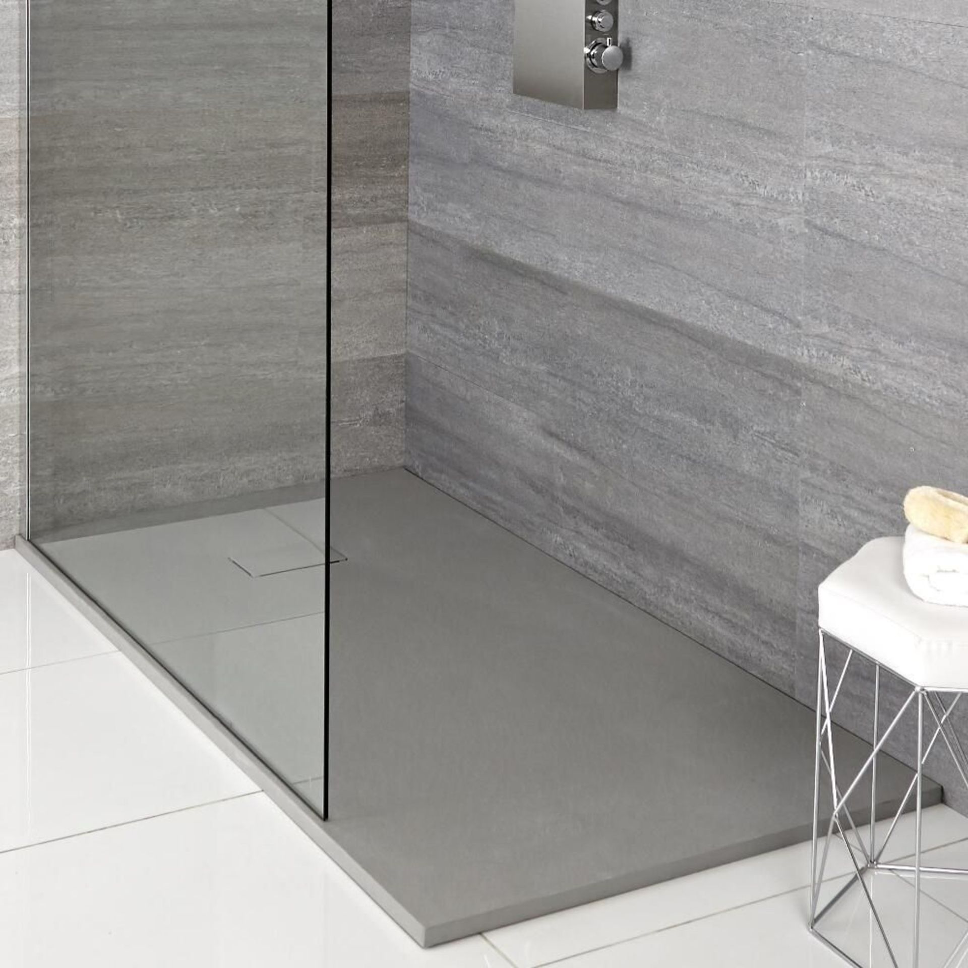 (AX45) New Slate Rectangular Shower Tray Grey 1000 x 800mm. RRP £307.00 - Image 2 of 2