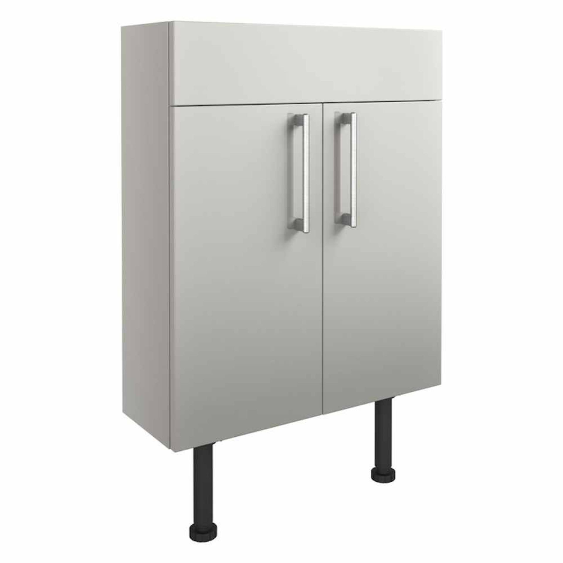 (EE5) New Alba 600mm Slim Basin Unit - Light Grey Gloss. RRP £325.00. Alba range of fitted furniture